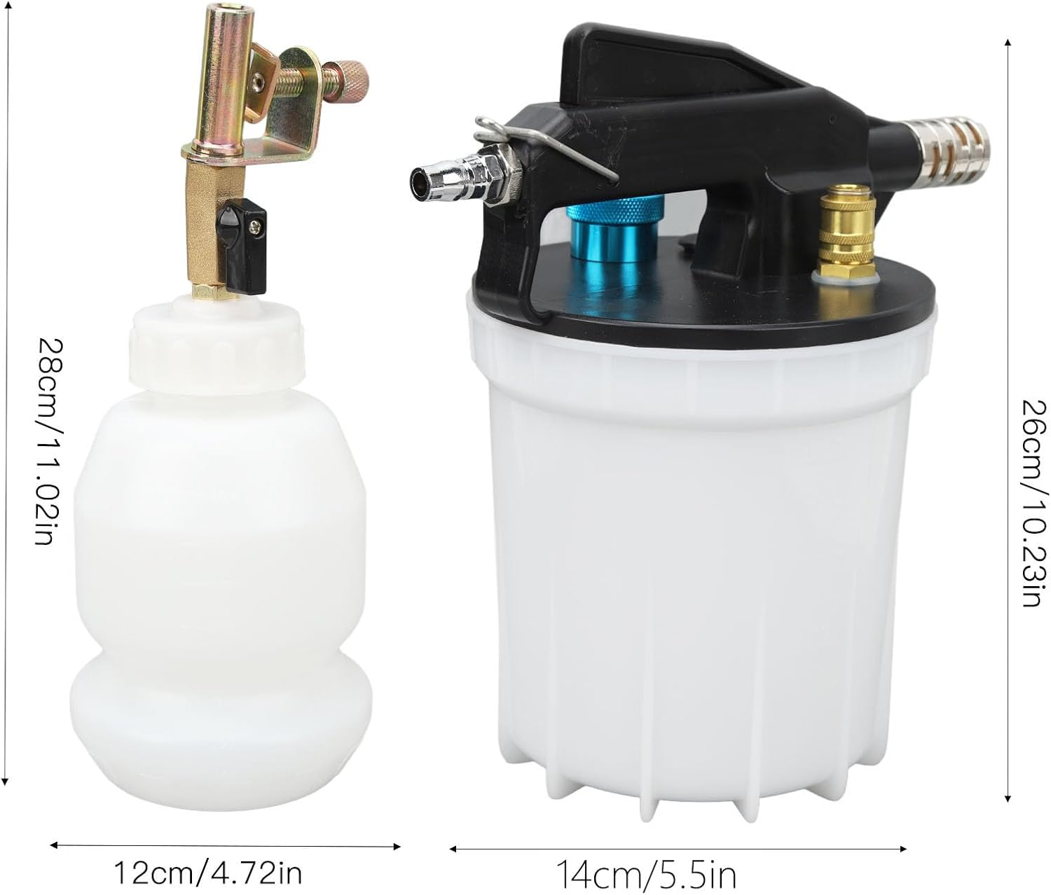 Vacuum Brake Bleeder Kit, Professional Brake Fluid Bleeder, 2.75 to 11.6 Bar Universal Air Brake Bleeder Tool with 2L Vacuum Brake Extractor & 1L Refill Bottle for Car, Truck image number 1