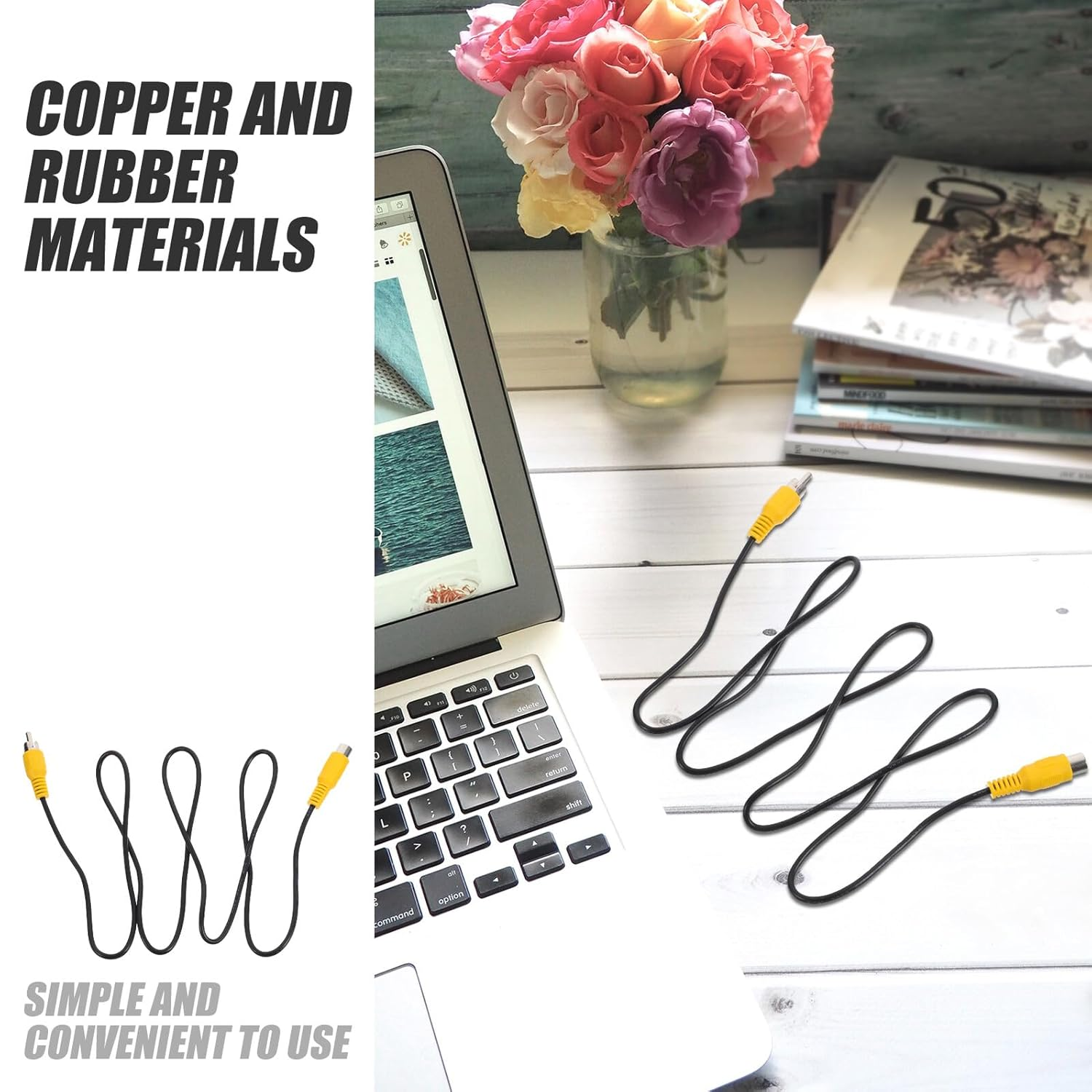 STAHAD RCA Audio Extension Cable Male to Female Stereo Speaker Connection Cable Compatible with HDTV DVD Amplifiers Home Theater and Car Audio Systems