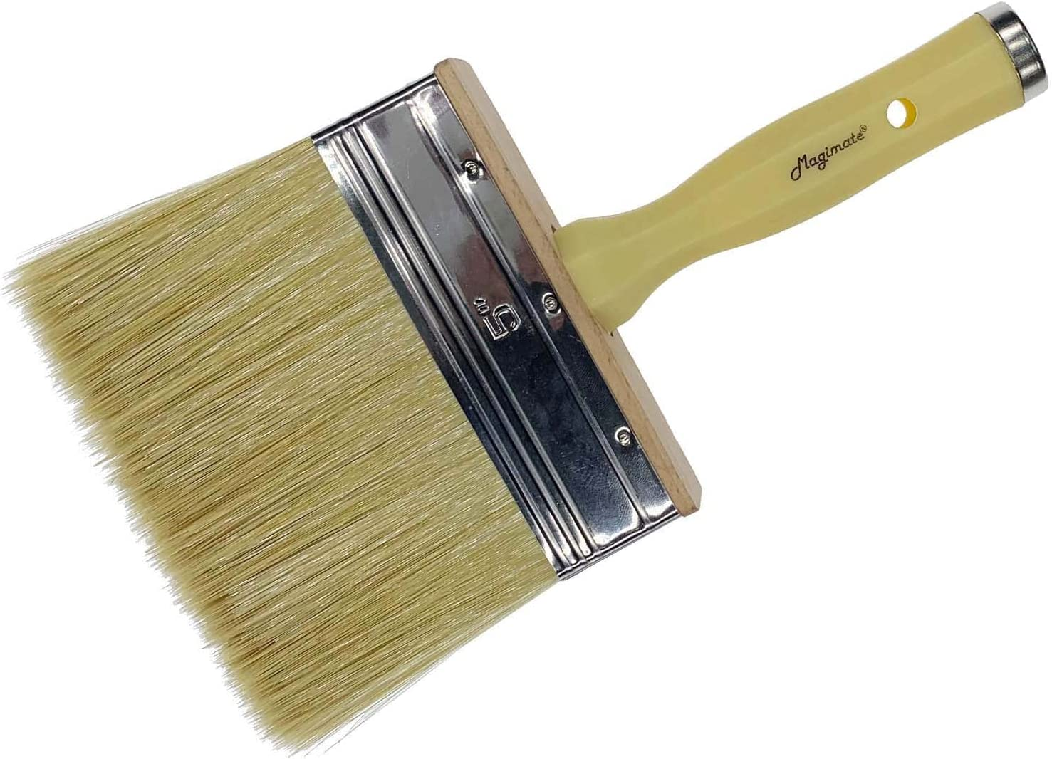 Magimate Deck Stain Brush 5-Inch Paint Brush, Medium Size for Quick Decking, Fence, Walls and Furniture Paint Application, Handle Threaded for Extension image number 6
