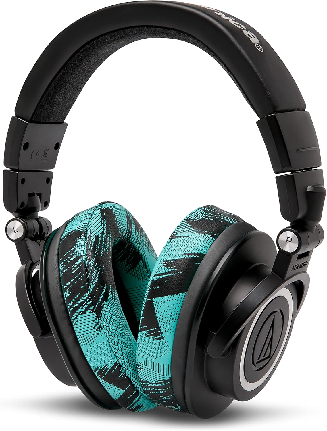 WC Padz - the Ultimate Upgraded Earpads by Wicked Cushions - Compatible with Audio Technica, Hyperx, Steelseries Arctis & More - Extra Thick - Bigger Opening - Softer Memory Foam | Speedracer Cyan - Anthracite image number 3