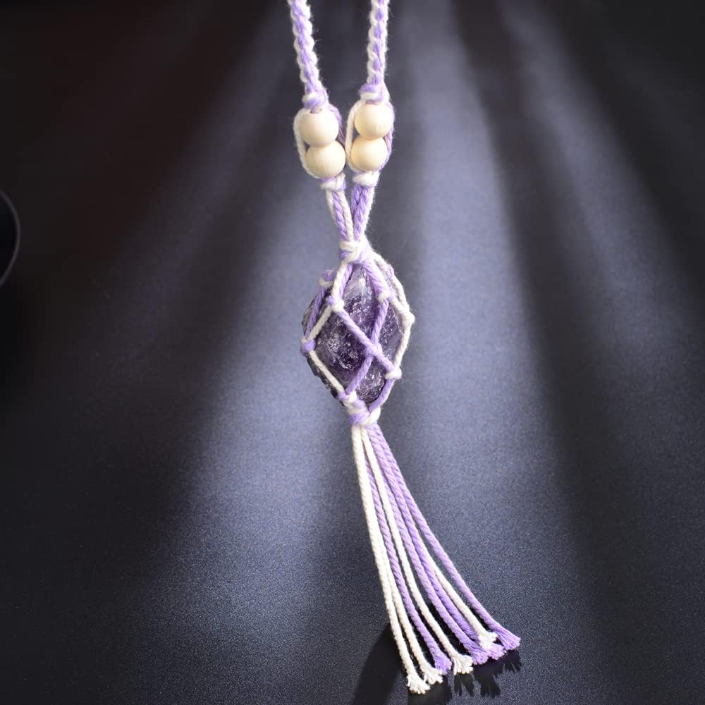 Healing Crystals Feng Shui Hanging Ornament Car Ornament Meditation Hanging Ornament Window Ornament for Home Decor (1 Piece Amethyst) image number 1