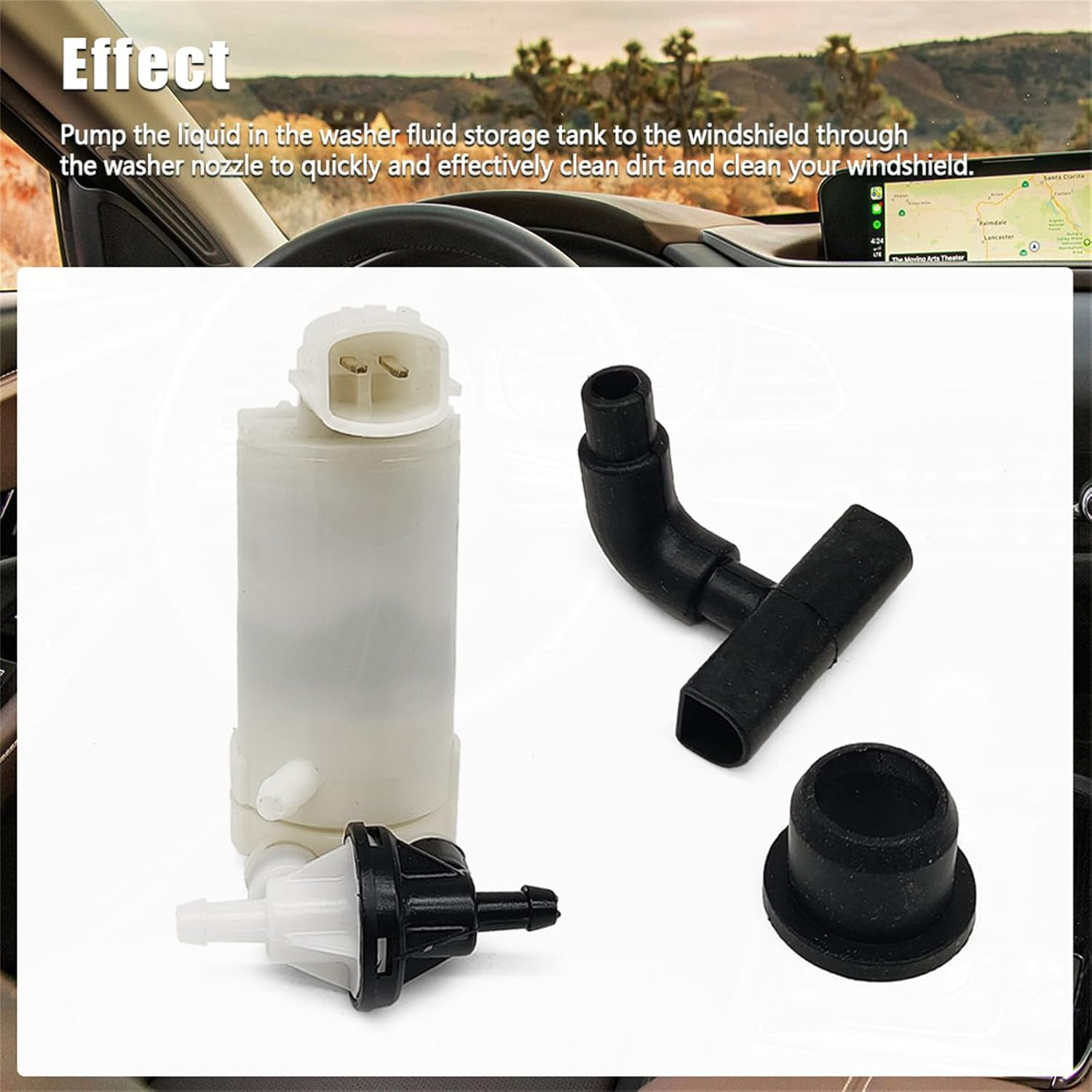 Windshield Washer Pump Compatible with Mazda CX-3 2015-2020 Replace D651-67-482A Windscreen Washer Pump image number 1