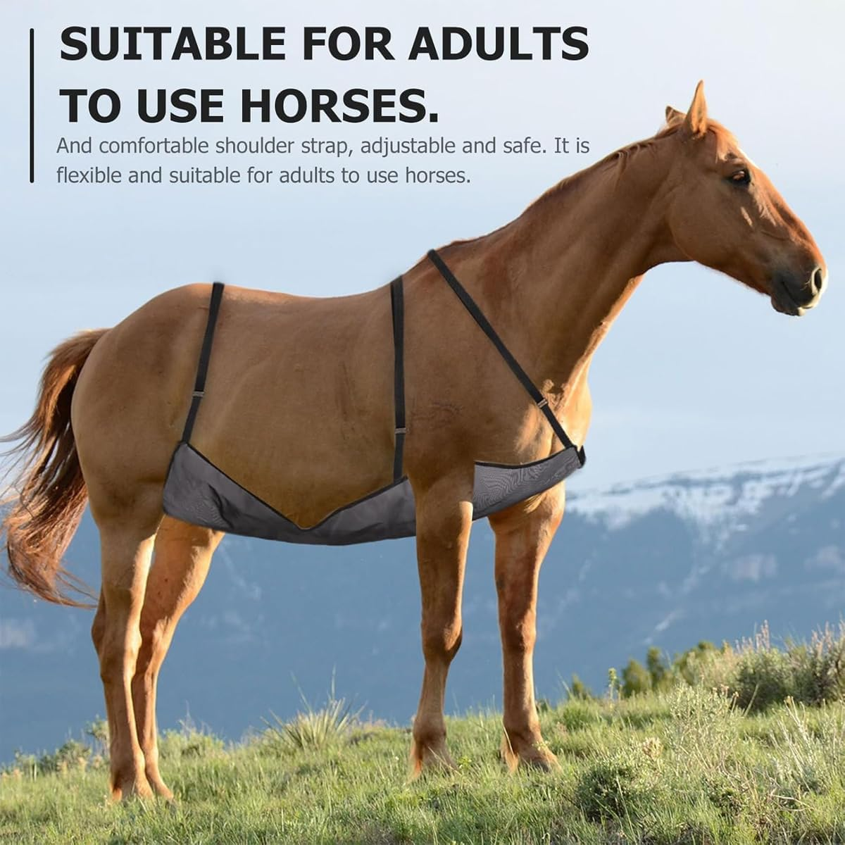 AIMALL Horse Belly Protection Cover - Fly-Proof Mosquito-Proof Anti-Scratch Net Bag for Full Belly Protection image number 1