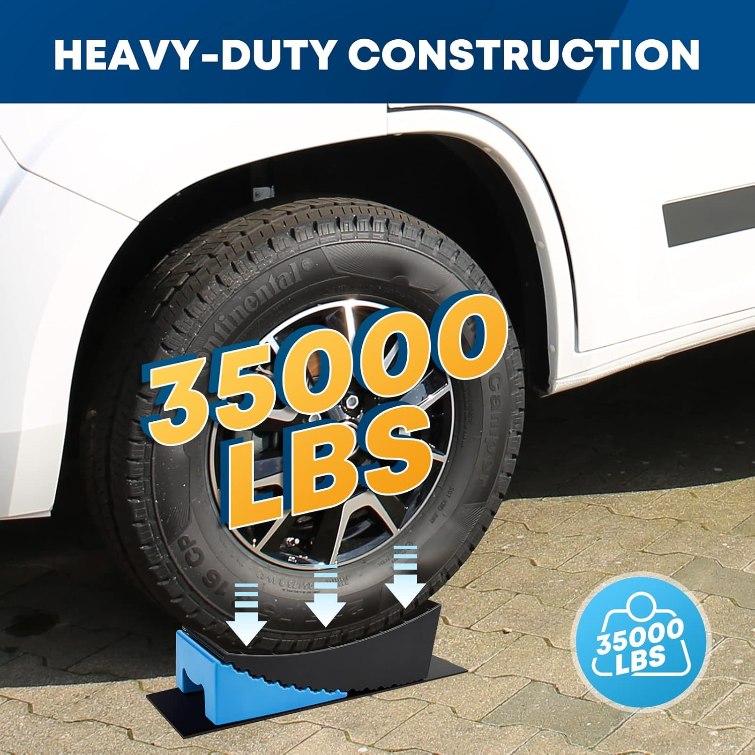 Kohree Camper Leveler Kit for Travel Trailers with RV Curved Levelers, Wheel Chocks, Anti-Slip Mats, up to 35,000 Lbs, Faster than RV Leveling Blocks Ramps Chocks, 2 Packs image number 2