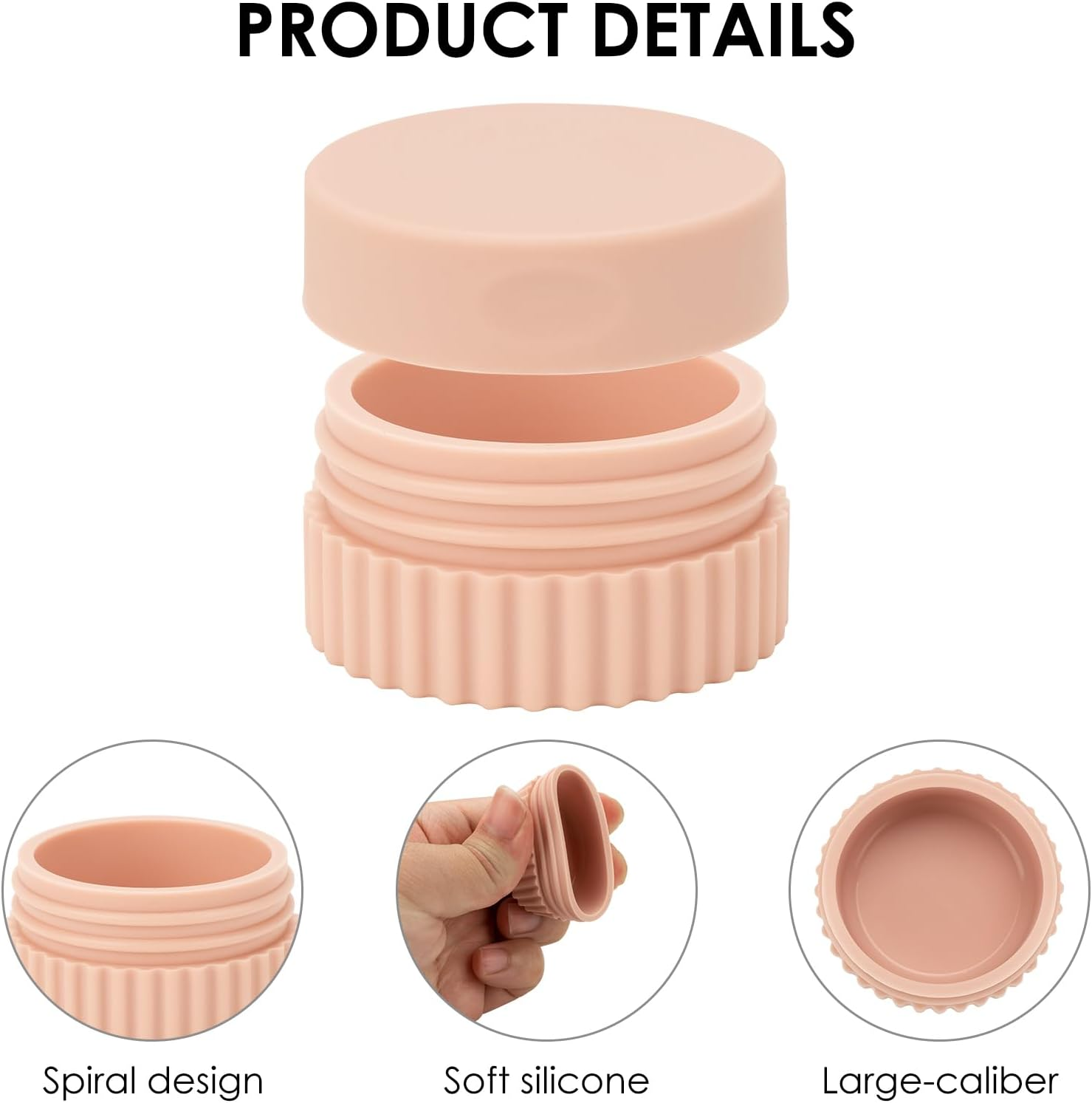 Adorila 4 Pcs Silicone Cream Jar with Lids, 21 Grams Small Travel Containers for Toiletries, Leakproof Refillable Bottles for Body Hand Cream, Lotion