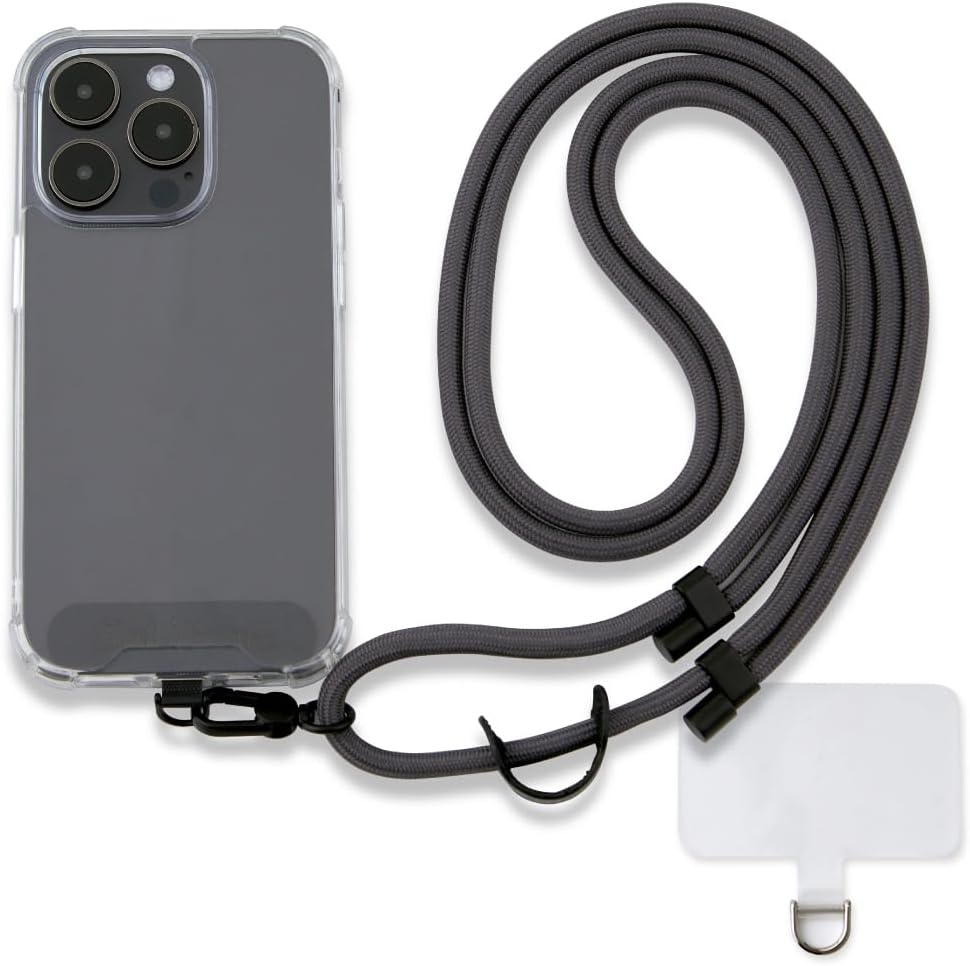 Universal Mobile Phone Lanyard &ndash; Anti-Theft Crossbody Strap with Adjustable Neck Holder & 2 Tether Tabs, Fits Iphone 16 Pro Max & Most Smartphones, Apricot/Gold