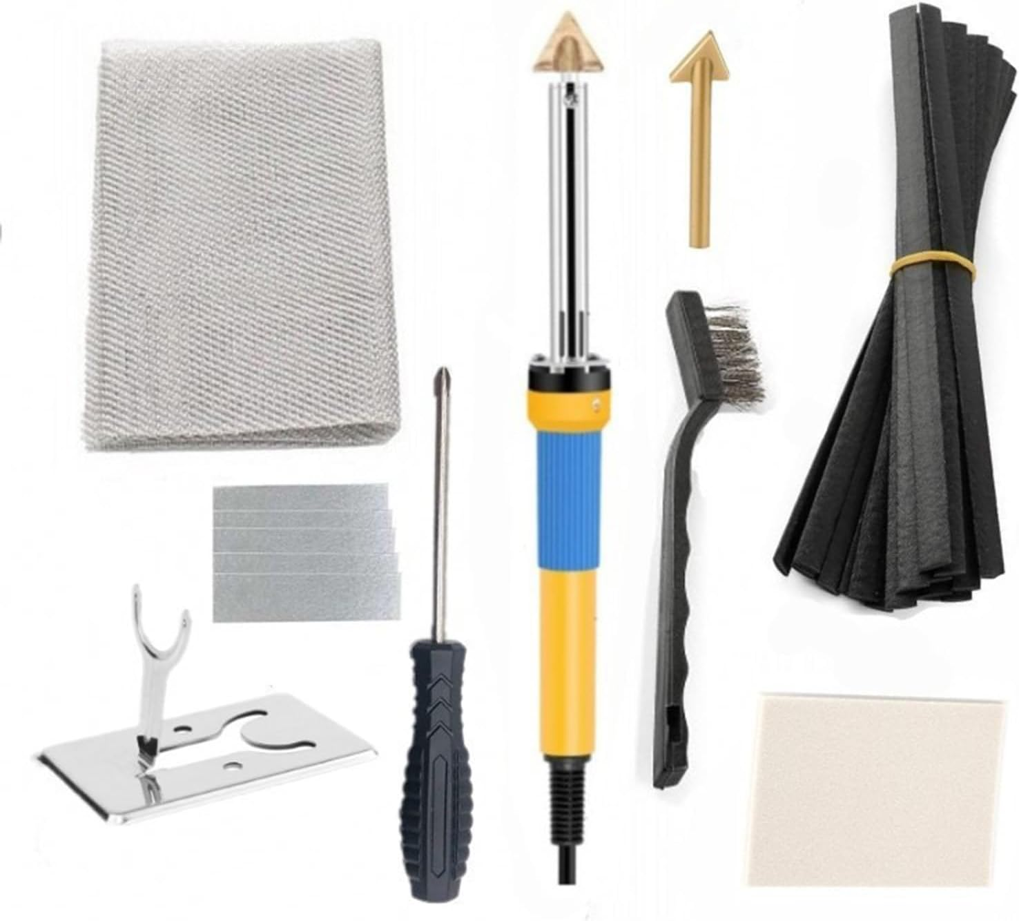 Plastic Welding Kit Fast Heating Plastic Welder & Soldering Iron Gun with 2 Welding Tips, Patch Net,Hot Iron Stand,Wire Brush Etc for DIY, Car Bumper, Dashboard, Kayak, Canoe Repair Tool image number 1