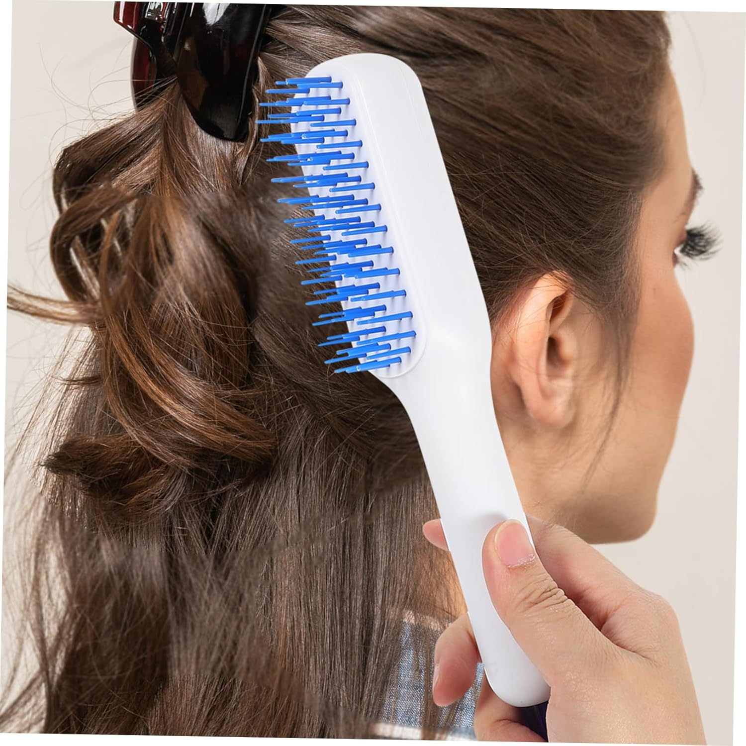 BIUDECO Curl Comb Detangling Hair Brush Portable Scalp Massager Comb for Women Men - White image number 2
