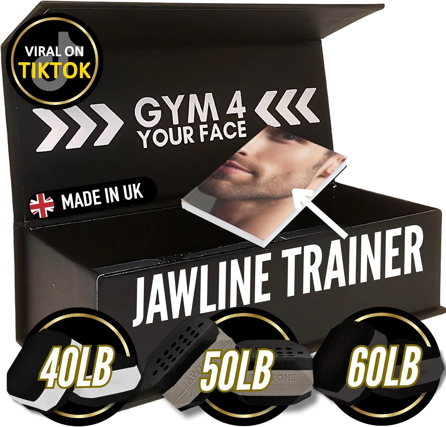 Jawblocks Jawline, Face, Neck, Jaw Exerciser and Toner - Ideal 4 Men & Women [6Pc Bundle Kit] Define Slim and Tone Your Face, Look Younger and Healthier for Longer- Powerful Facial Exerciser image number 1