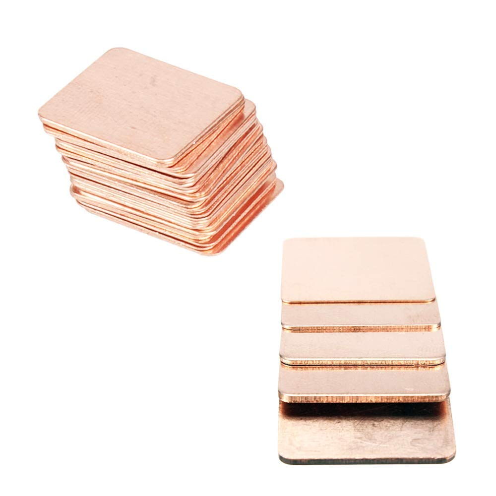 Easycargo 100Pcs 12 Sizes 15Mm Copper Shim Thermal Pad Kit 0.1Mm 0.3Mm 0.4Mm 0.5Mm 0.6Mm 0.8Mm 1Mm 1.2Mm 1.5Mm 1.8Mm 2Mm 3Mm, Cooler Heatsink for Cooling CPU GPU VGA RAM Nvme M.2
