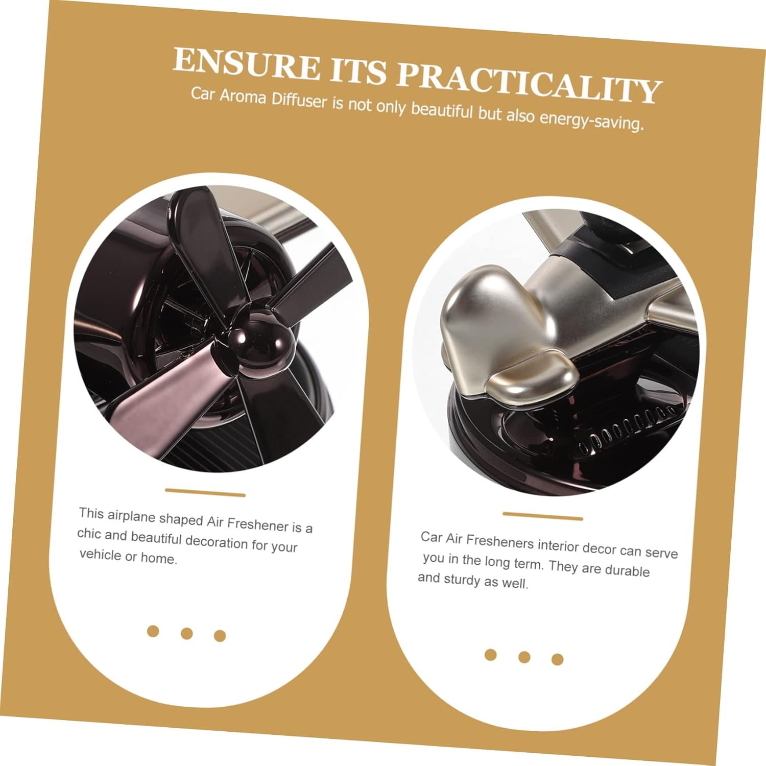 Solar Powered Car Air Freshener Aromatherapy Diffuser for Vehicle Dashboard Decor Creative Solar Aircraft Ornament for Home and Office Reduces Odors and Freshens Air image number 3