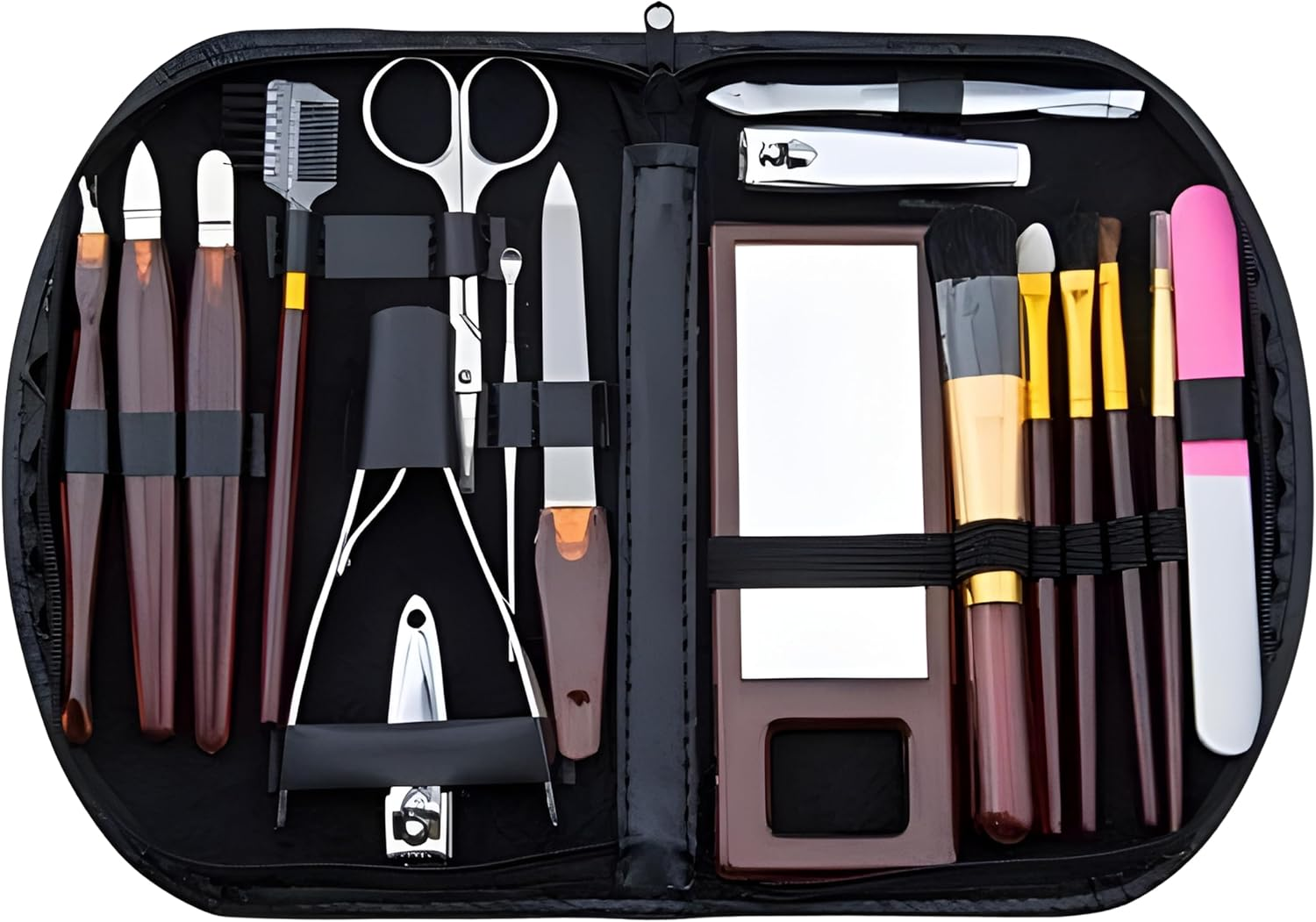 PARENCE. - Complete Cosmetic and Manicure Set in One Zipper Set - New! 18 Piece Manicure, Pedicure and Makeup Set - All Your Cosmetic Needs Together image number 4