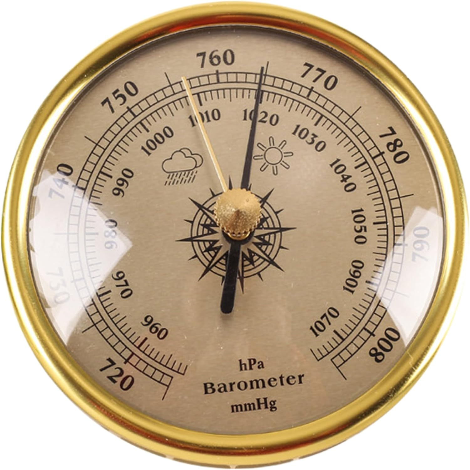 Barometer Adjustable 3In Barometric Pressure Gauge Clear Scaled Weather Barometer with Hanging Hole Portable Barometer for Indoor Outdoor Wall Fishing