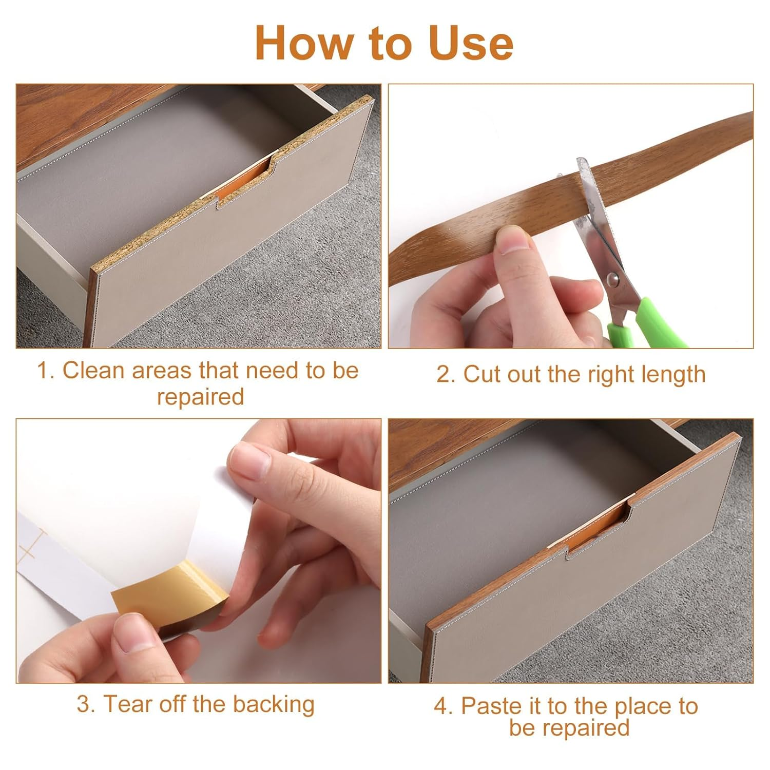 18Mm X 10M Walnut Edging Tape Self-Adhesive Melamine Veneer Edge Banding No Ironing Needed for Worktops Furniture & MDF Panels Heavy Duty Wood Repair Tape 10M Roll Long Brown image number 5