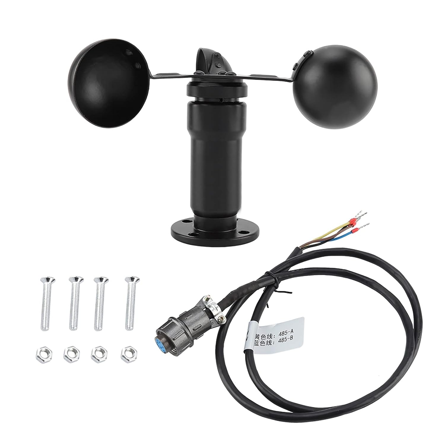 0-5V Wind Speed Transmitter Aluminum Alloy Wind Speed Sensor Anemometer Three Cups Detector