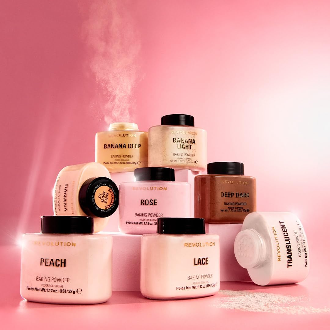 Revolution Beauty, Loose Baking Powder, Makeup Setting Powder, Long Lasting Coverage, Mattifies & Reduces Shine, Rose, 1.13 Oz image number 2