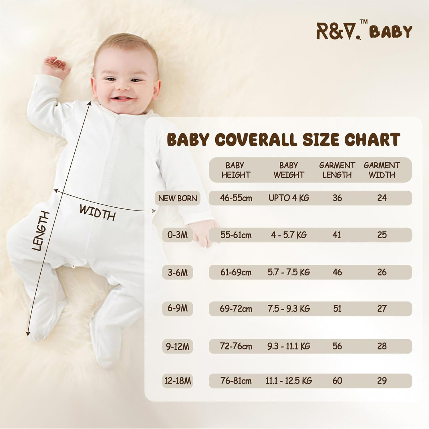Baby 100% Cotton Coverall Set, 3-Piece, Long Sleeve, Footed image number 5