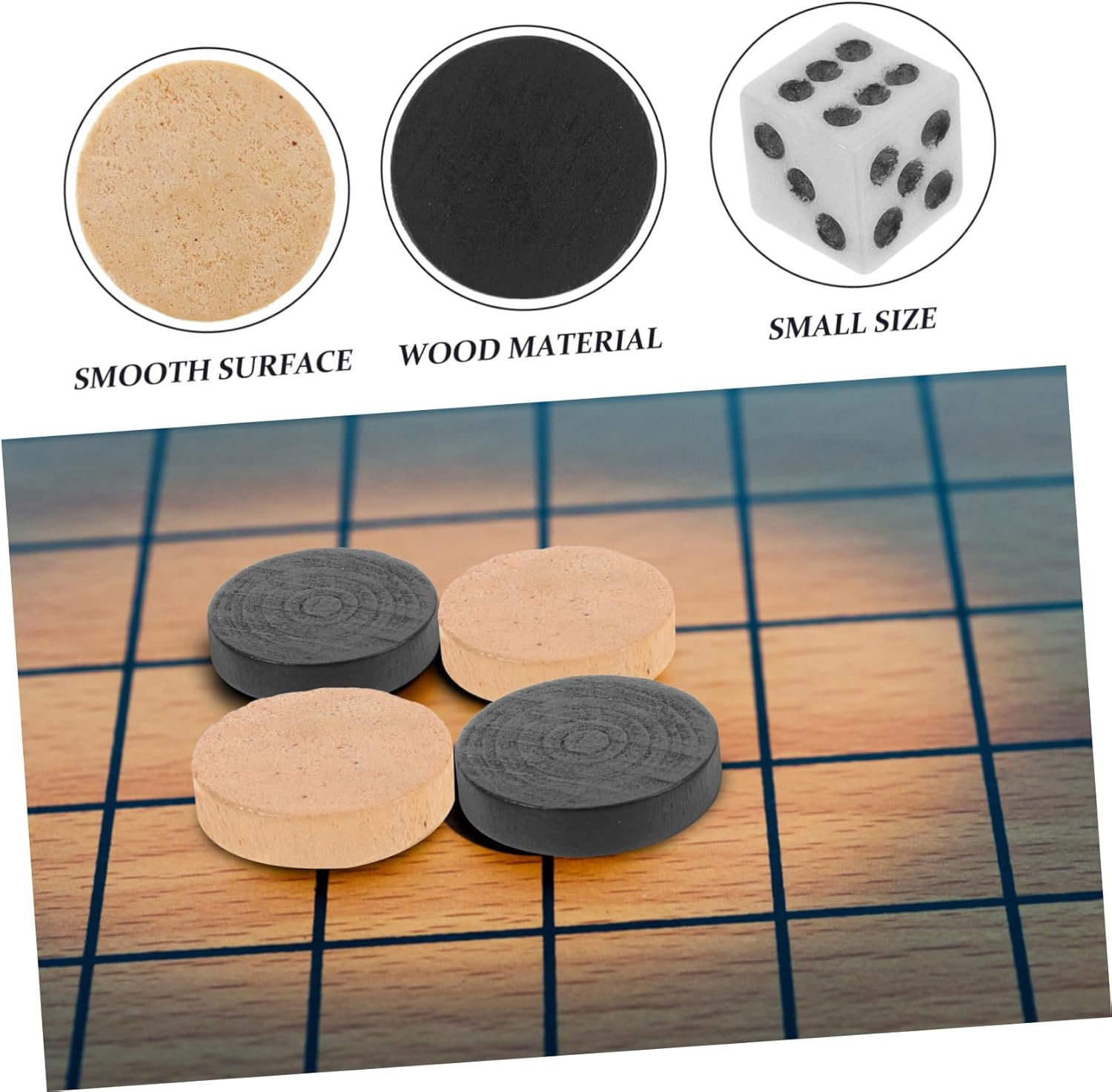 TOYANDONA 1 Set Pieces Chess Pieces Travel Backgammon Checkers Board Game Board Games Football Cards Crokinole Board Game Backgammon Dices Baggamon Board Backgammon Board Chinese Chess Wood image number 3