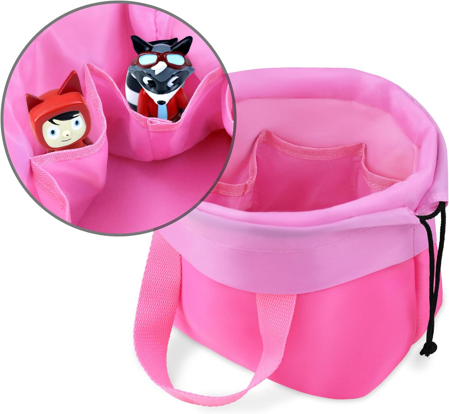 Annmore Kids Tote Bag for Toniebox Starterset, with Pockets to Hold 5-15 Tonie Characters, Compatiable with Yoto Player, Carry Multiple Yoto Cards, Pink, Modern image number 6