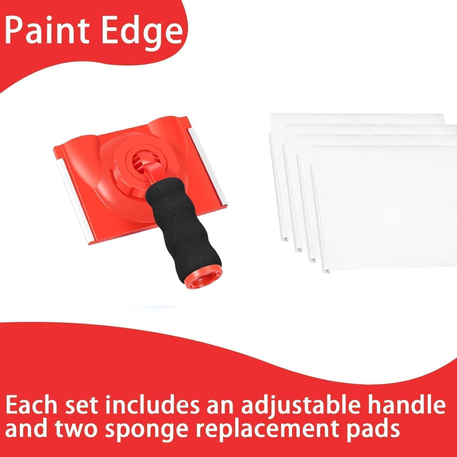 Paint Edger Trimmer with 2 Replaceable Pads, Adjustable and Washable, Rotatable Handle for Wall and Ceiling Edge Painting image number 5