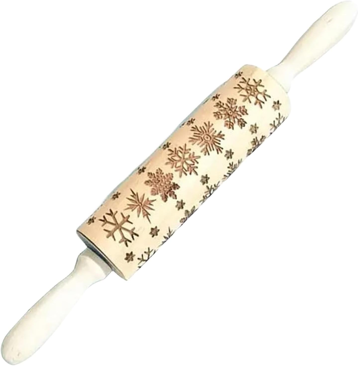 Rolling Pin with Design - Engraved Wooden Christmas Baking Cookie Stamps | Elegant Dough and Clay Roller Kitchen Decor Tools for Bun Pizza Pastries image number 5