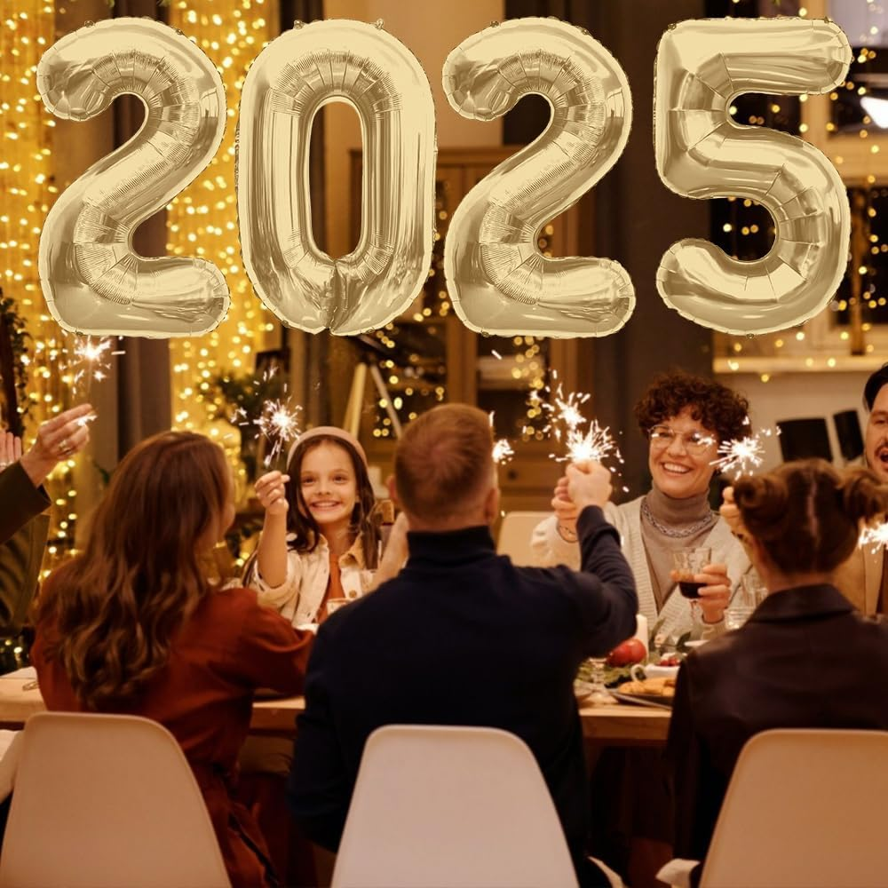 2025 Balloons Mute Gold 2025 Number Balloons New Year Decorations 2025 Numbers 40 Inch Large 2025 Mylar Foil Balloons for 2025 New Years Eve Party Supplies Graduation Christmas Birthday Anniversary image number 2