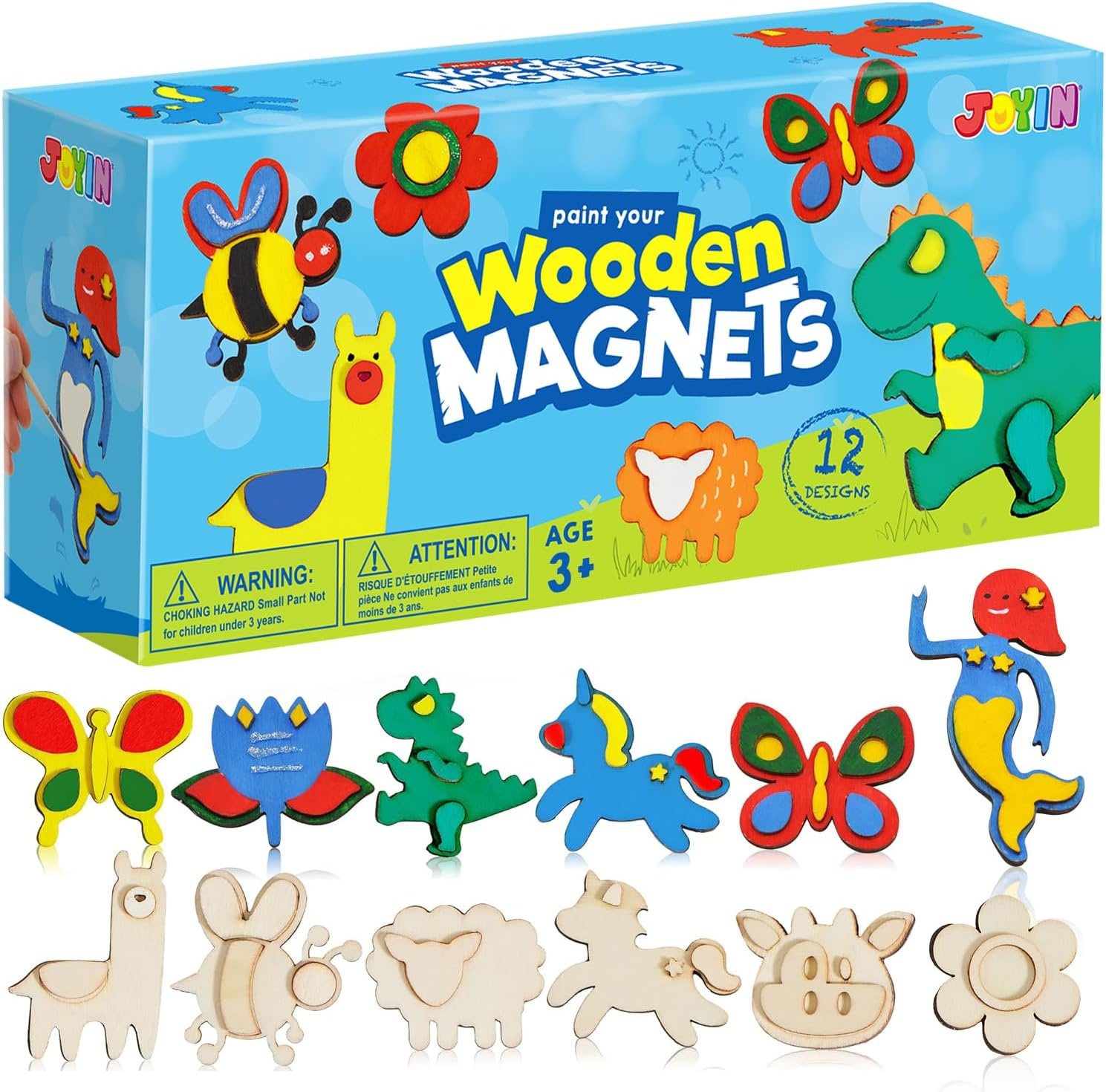 JOYIN Wooden Magnets, Spring Arts & Crafts for Boys and Girls Ages 4+, Childrens Painting Craft Activities Kit, Craft Toys Gifts for 4, 5, 6, 7, 8, 9, 10, 11 & 12 Year Old Kids, Easter Basket Stuffers image number 3