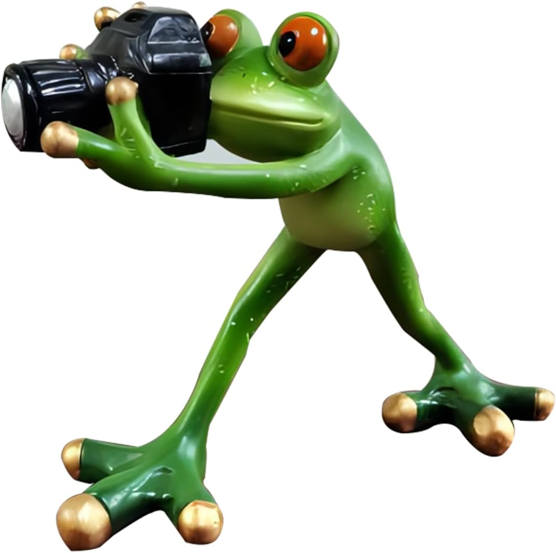 Outdoor Decor Garden Frog Gifts, Paparazzi Camera Decor, Resin Crafts for Shelves Table Desk, Statues for Garden image number 2