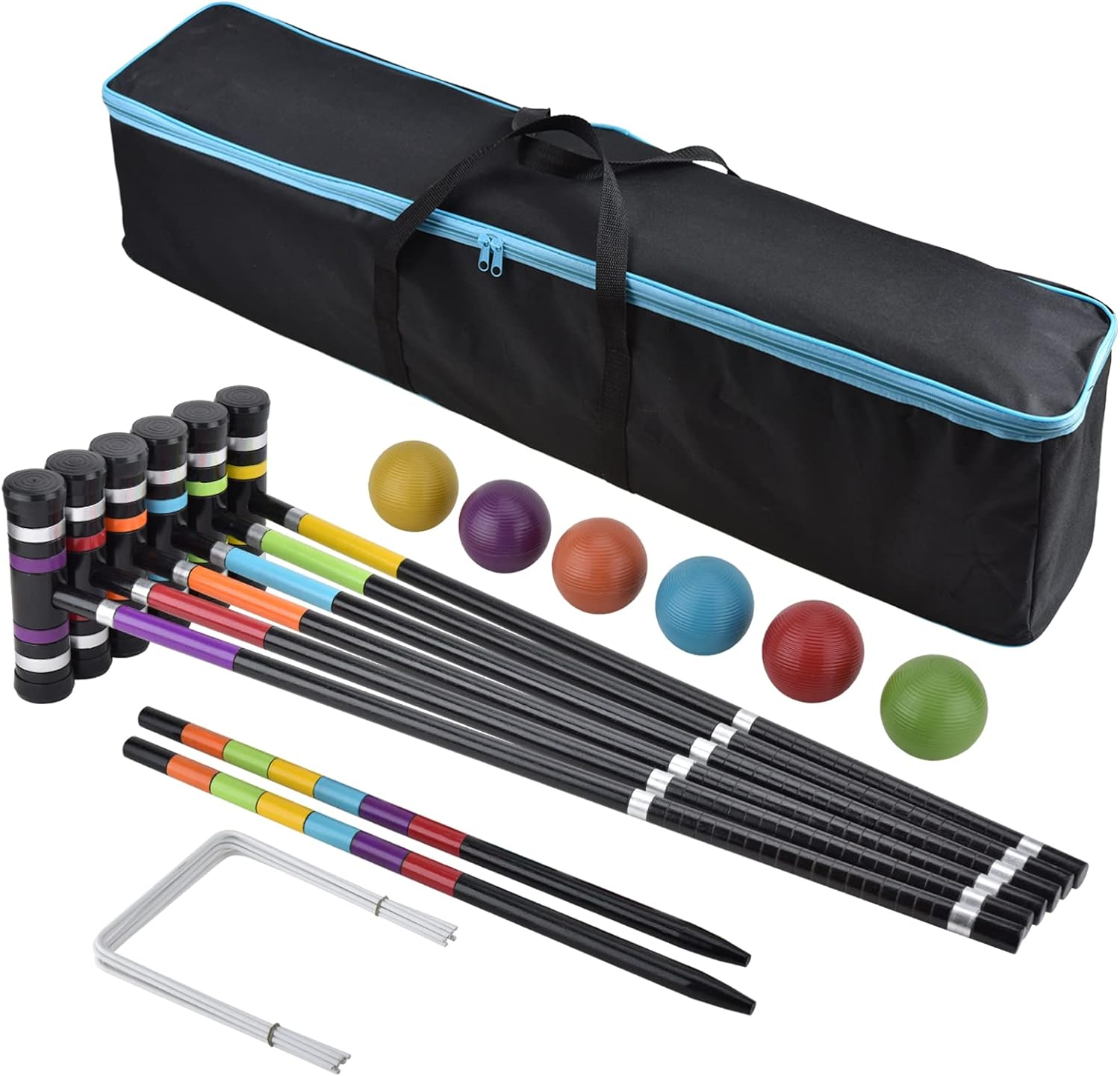 [6 Players] Premium Croquet Set for Families, Browill Croquet Set with Carrying Bag for Yard Outdoor Lawn Backyard Games for Kids Adults All Ages, 35 Inch image number 5