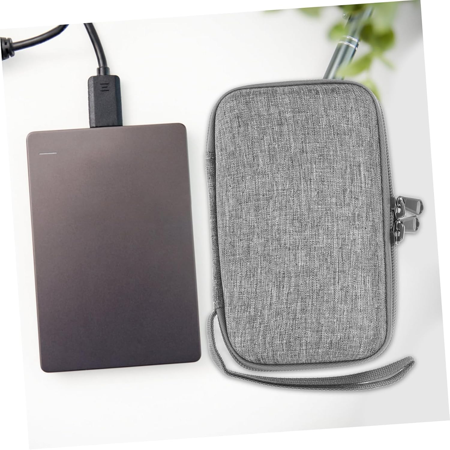 QUMIIRITY Portable Hard Drive Storage Bag for Travel Compact Cable Organizer Case for Earphones and Accessories Lightweight and Stylish Data Cable Storage Design image number 2