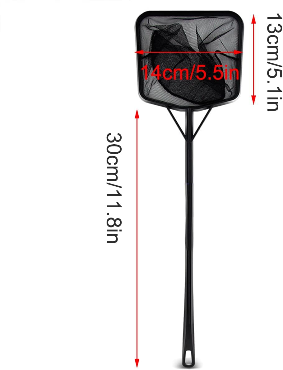 Yamibobo Portable Long Handle Aquarium Fish Tank Fishing Net Square Aquarium Fishing Net Landing Net Fish Floating Objects Cleaning Tools