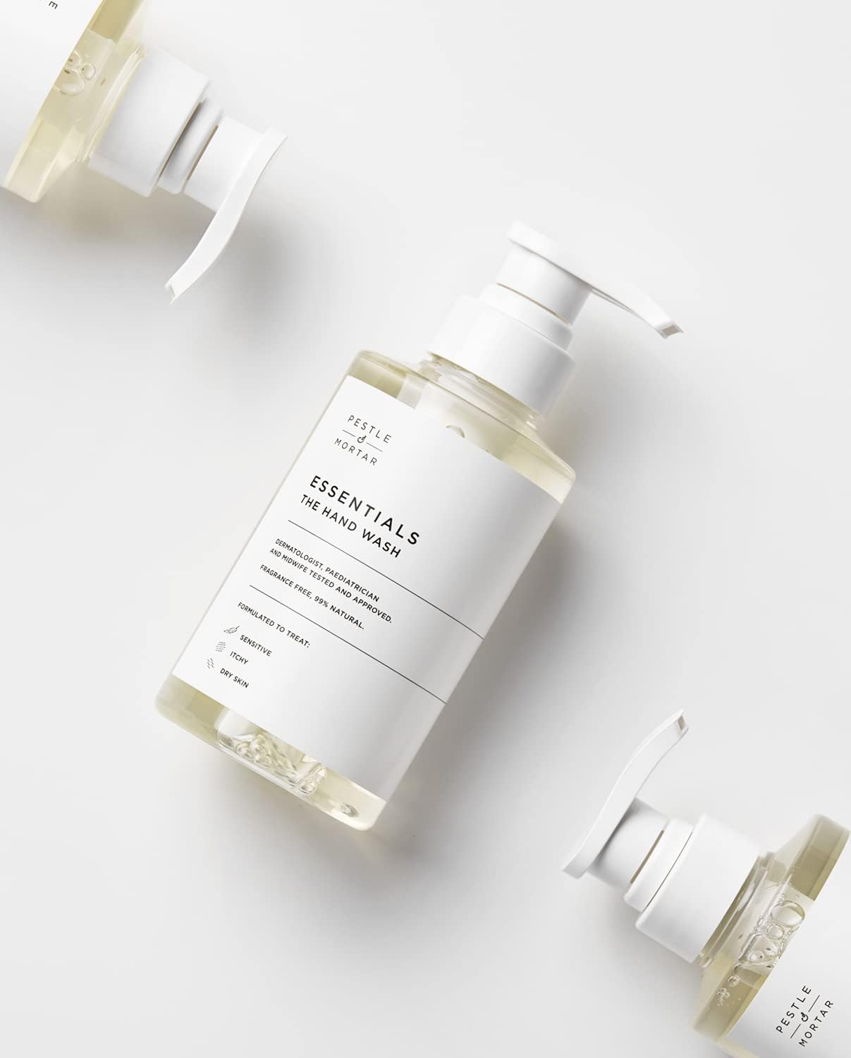 Pestle & Mortar Essentials the Hand Wash 300Ml, for Dry, Itchy, Sensitive and Eczema-Prone Skin, Cleans & Hydrates Hands, Paraben Free, SLS Free & Unscented image number 2