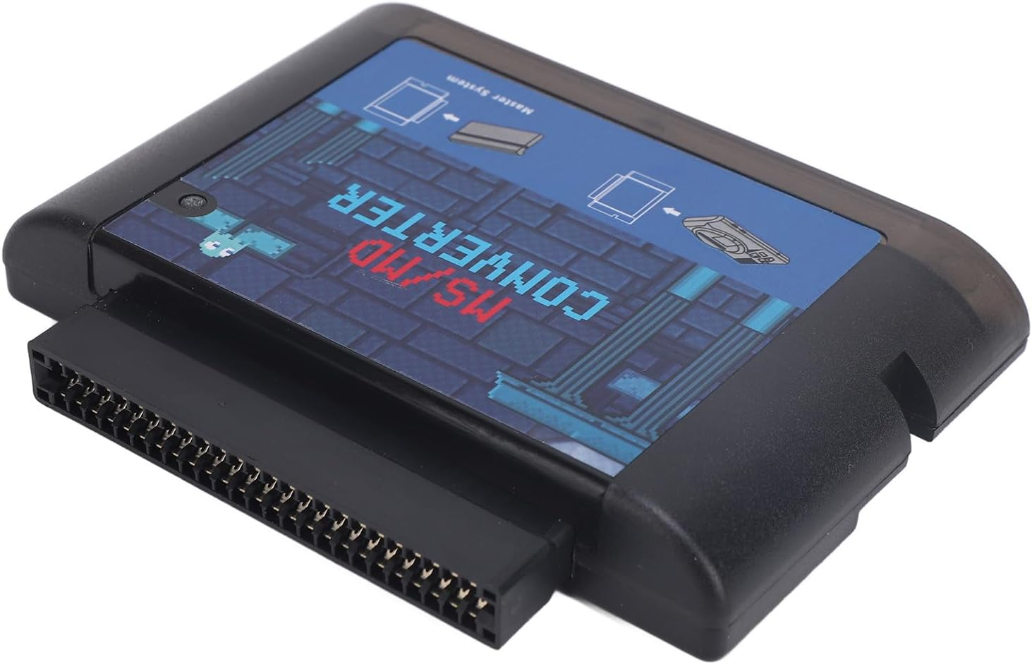 MS to MD Game Card Adapter for Retron 5 3 2, MS to MD Game Video Converters for Mega Drive for Genesis, MS to MD Game Burner Card Converter Enriched Gaming Experience (Black Transparent) - Black Transparent image number 2
