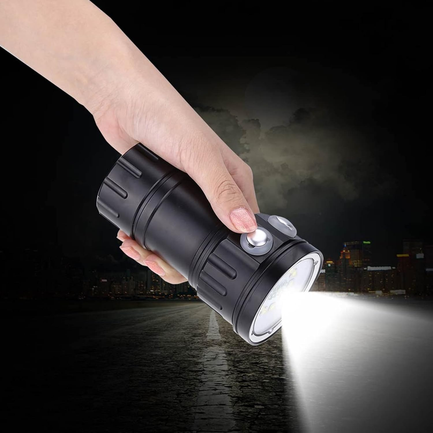 Diving Flashlight, 28800 IPX8 Dive Lights, 80M Underwater Waterproof Diving Torch Flashlight, LED Submersible Lights for under Water Sports, Fill Light Dive Photography