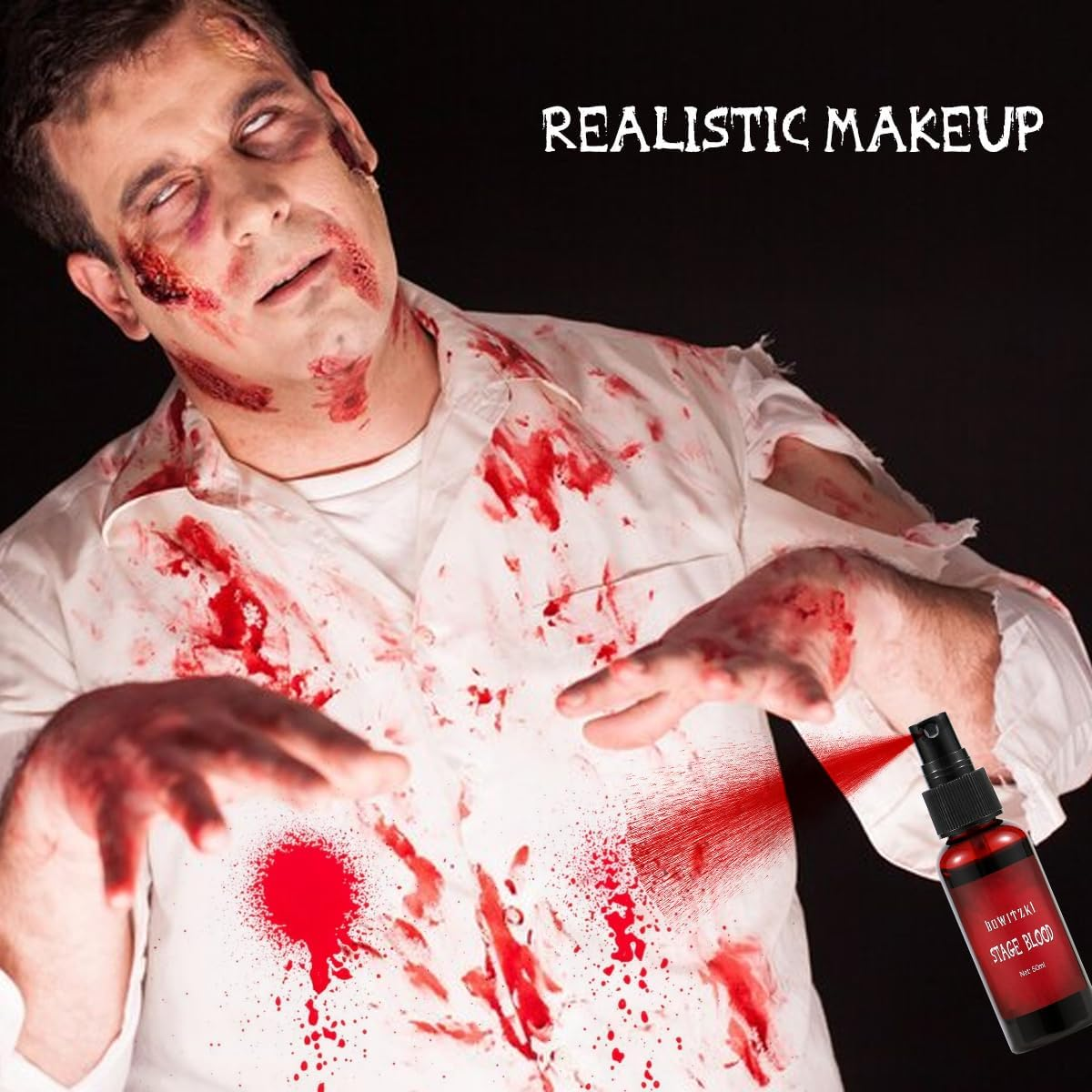 Bowitzki Halloween SFX Makeup Kit Special Effect Makeup,Liquid Latex+Scab Blood+Spray Blood+6 Colors Oil Based Face Paint+Sfx Bruise Wheel+Skin Wax+Stipple Sponges+Latex Free Sponges+Spatula+Brushes image number 5