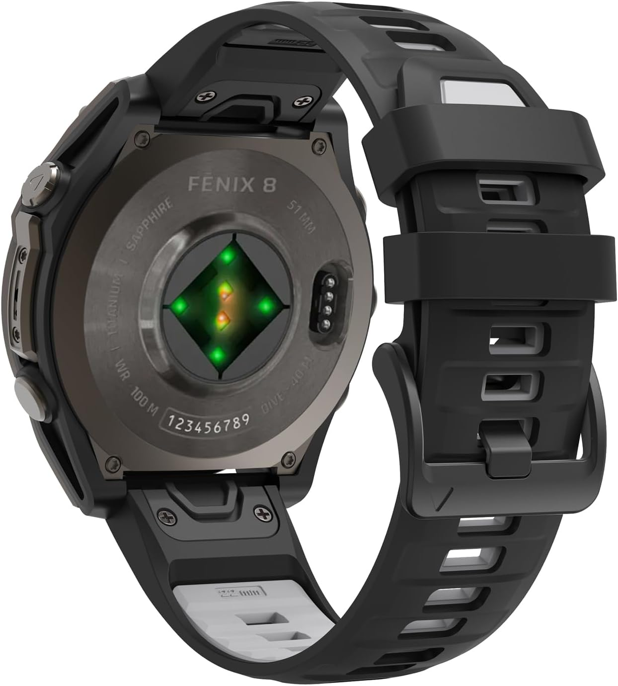 26Mm Quick Fit Silicone Watchband for Garmin Fenix 8 51Mmband, Waterproof Watch Strap Compatible with Fenix 7X/Fenix 6X/Fenix 5X/Fenix 3/Enduro/Epix Pro 51Mm