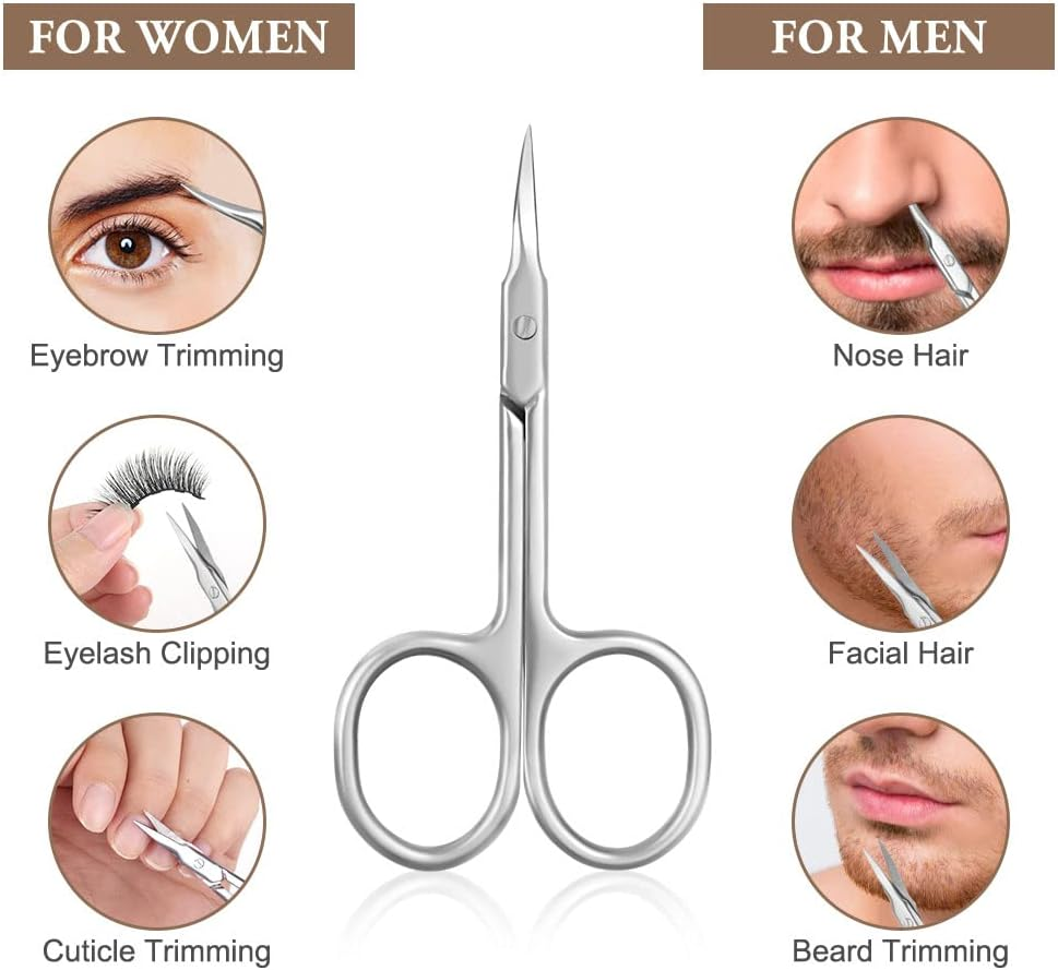 LOPHE Nail Scissors, Professional Stainless Steel Cuticle Scissors, Sharp Dead Skin Scissors, Multipurpose Beauty Scissors for Finger & Toe Nails, Dead Skin, Nose Hair, Eyelash, Eyebrow Trimming image number 6