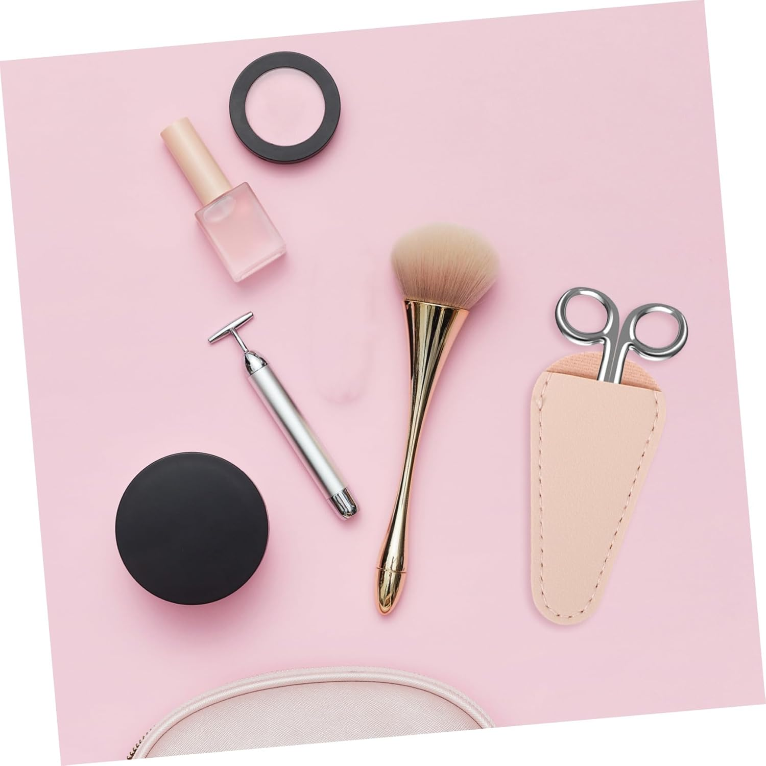 MUCKLILY 4Pcs Nail Clipper Protective Covers Cuticle Nipper and Tweezers Caps Compact Stylish PU Leather Soft Sleeve for Manicure Tool Protection image number 3