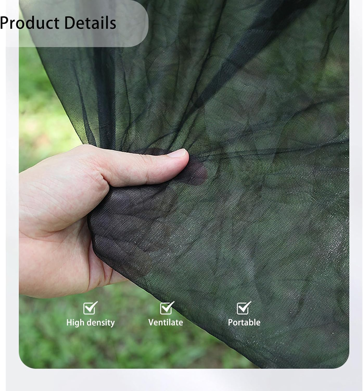 Lightweight & Portable Hammock Mosquito Net, Full Wrap Protection for Outdoor Camping, Backyard, Garden & Hiking Travel 285 * 155Cm image number 1