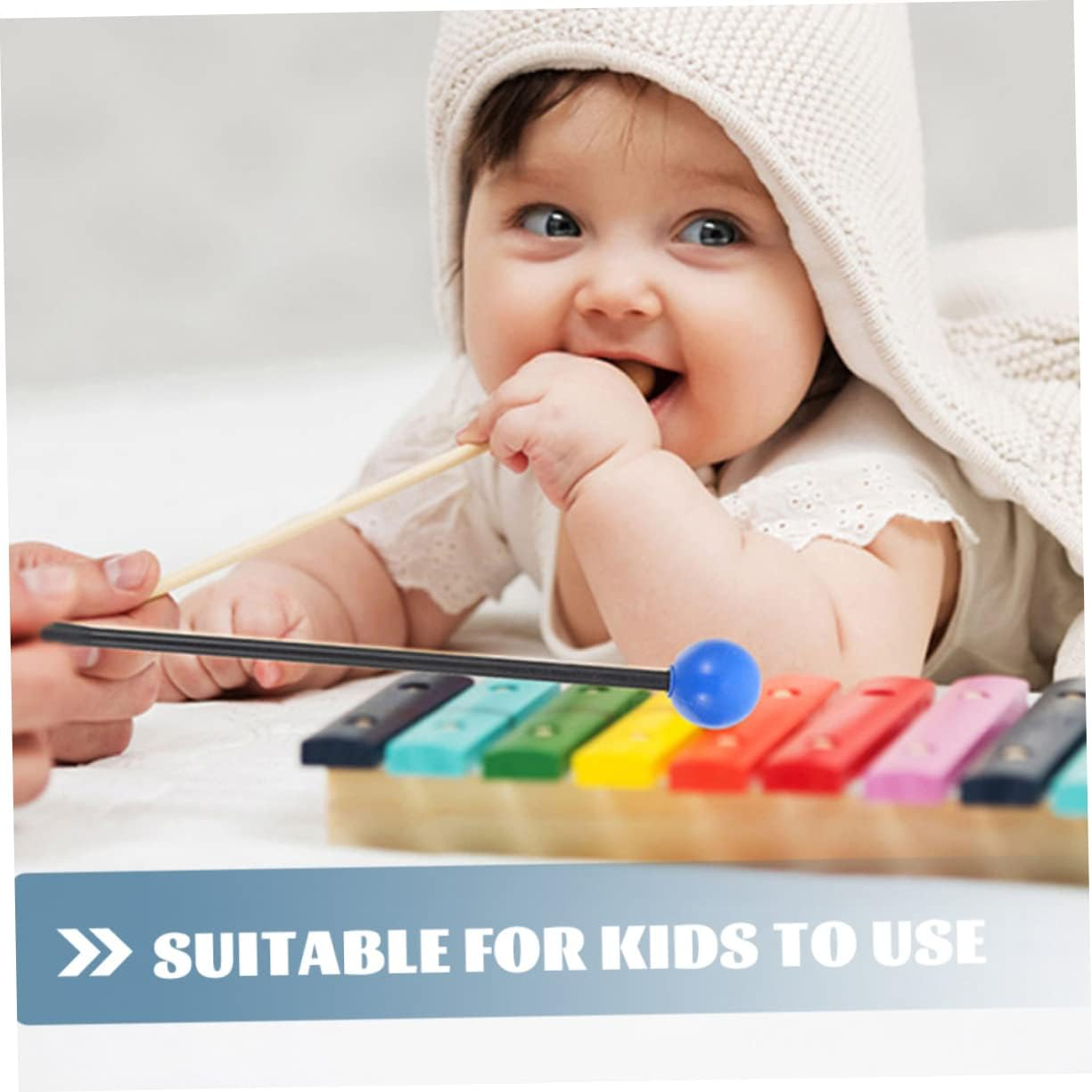 TOPPERFUN 2 Pairs of Rubber Drumsticks, 11.99X0.98In Marimba Drumsticks, Xylophone Hammers, Music Drumsticks, Glockenspiel Hammers, Singing Bowl Hammers - Black image number 4