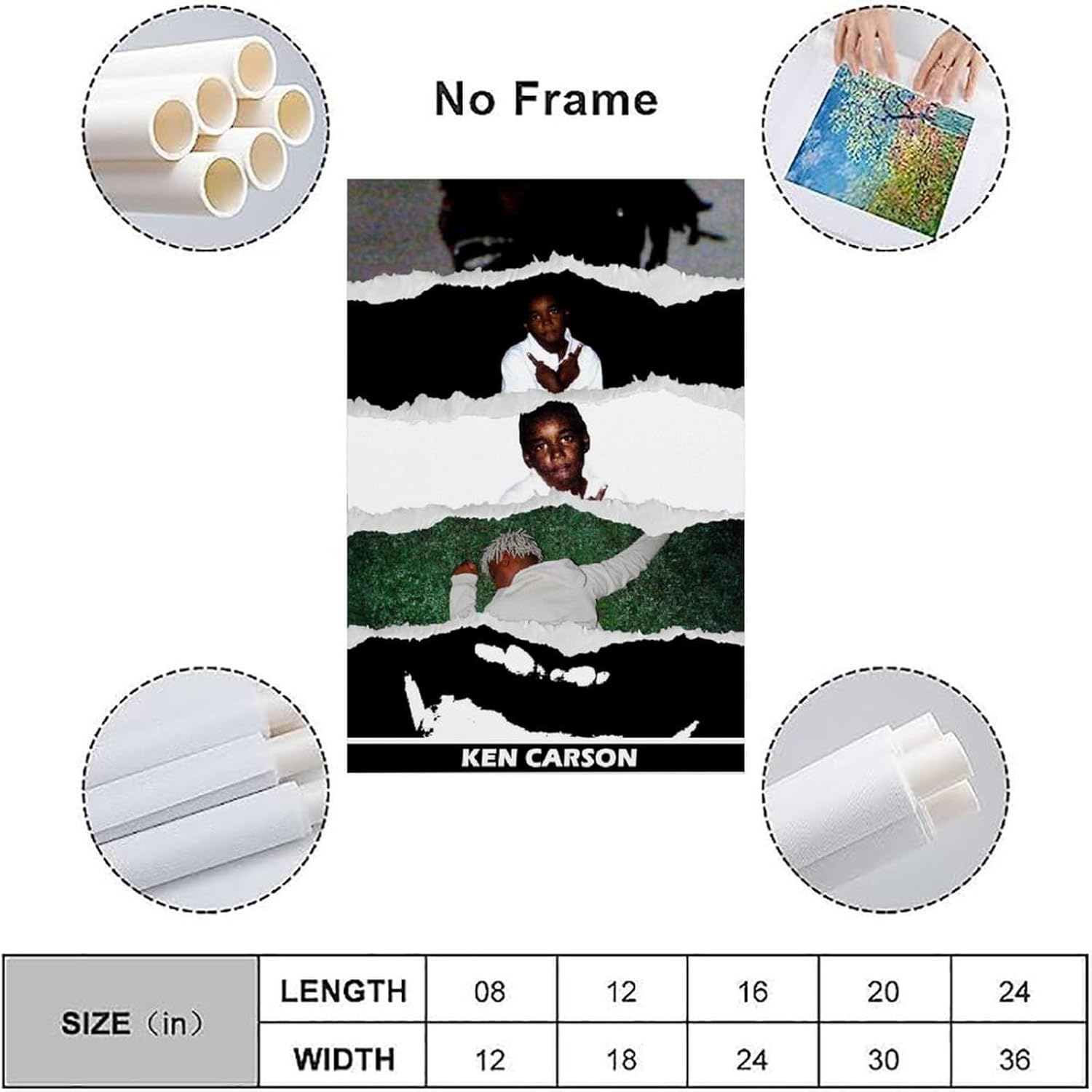 Ken Carson Poster Music Album Cover Poster Canvas Painting Wall Art Picture Home Decor Print for Bedroom Living Room Dorm Study Bar Office 12X18Inch(30X45Cm) image number 2