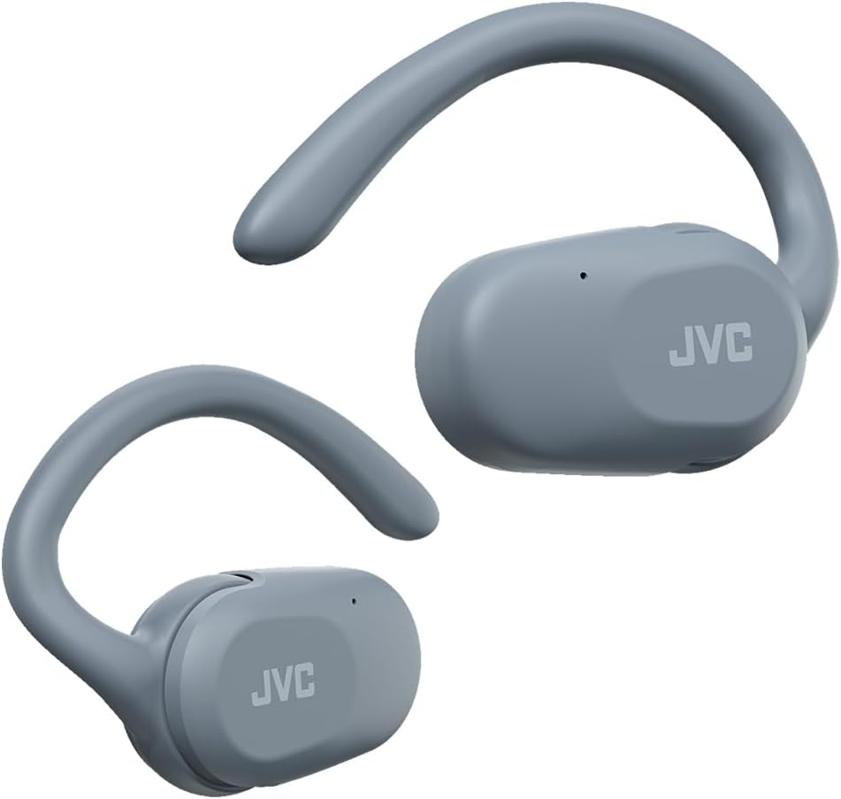 JVC Nearphones HA-NP40T-G True Wireless Earphones, Open Ear Design, Adjustable Ear Hook, 16 Mm Driver, 26 Hours Runtime, IPX4, BT 5.4, App - (Green)