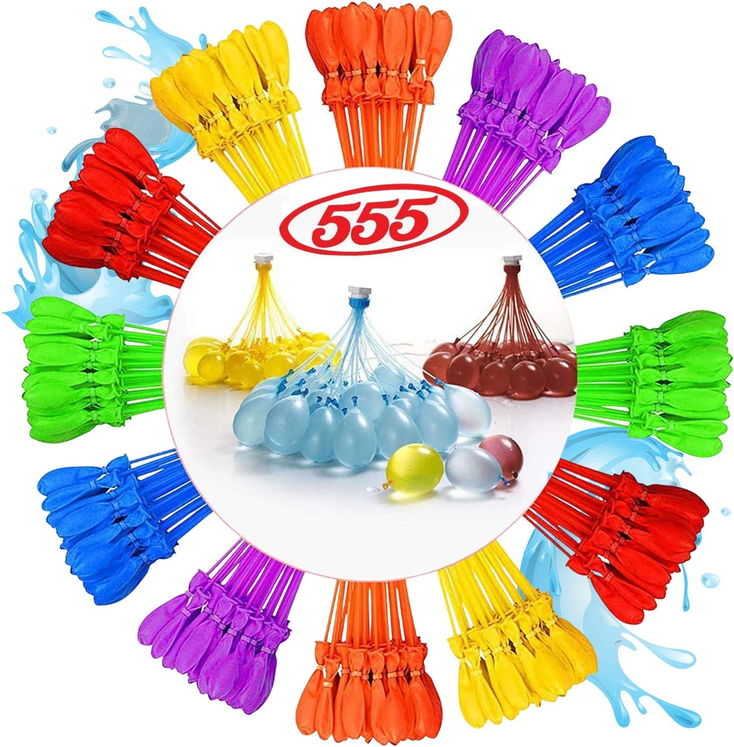 SHOPPY Water Balloons (Pack of 555), Self-Sealing Bunch of Water Balloons Pack-Rapid Filling in Just 60 Sec, Assorted Colors, Bio-Degradable, Scent Free, Outdoor Fun for Kids and Adults image number 2