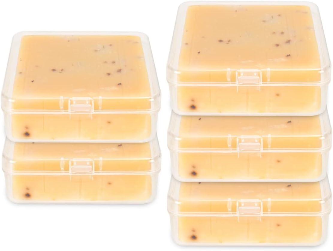 Travel Soap Container Square, 2Pcs Clear Soap Box Holder Portable Storage Rack for Camping Shower Gym Outdoor Hiking Bathroom Square Soap Dish (3, 3.4Inch)