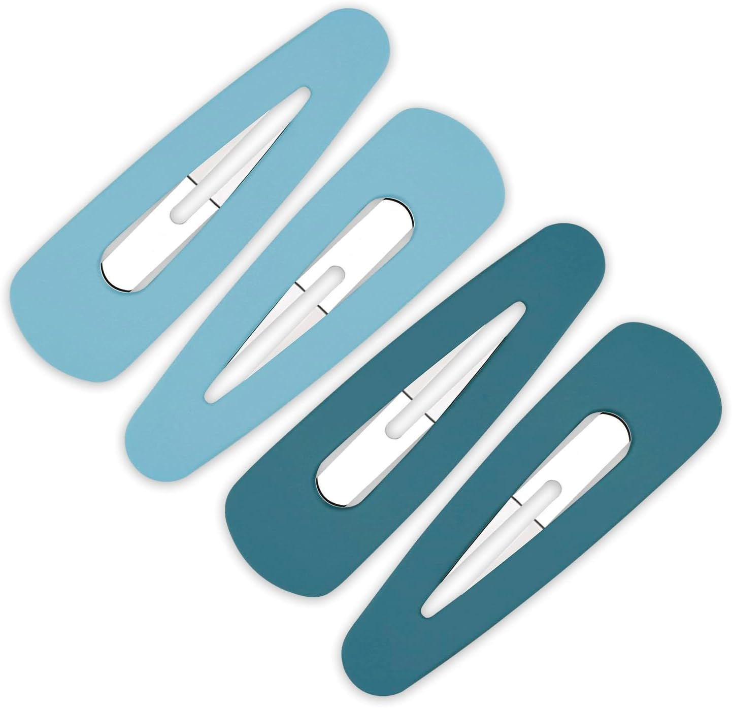 4PCS Large BB Hair Barrettes Metal Matte Snap Clips Hair Pins for Girls and Women Hair Accessories ((9Cm, Blue) image number 5