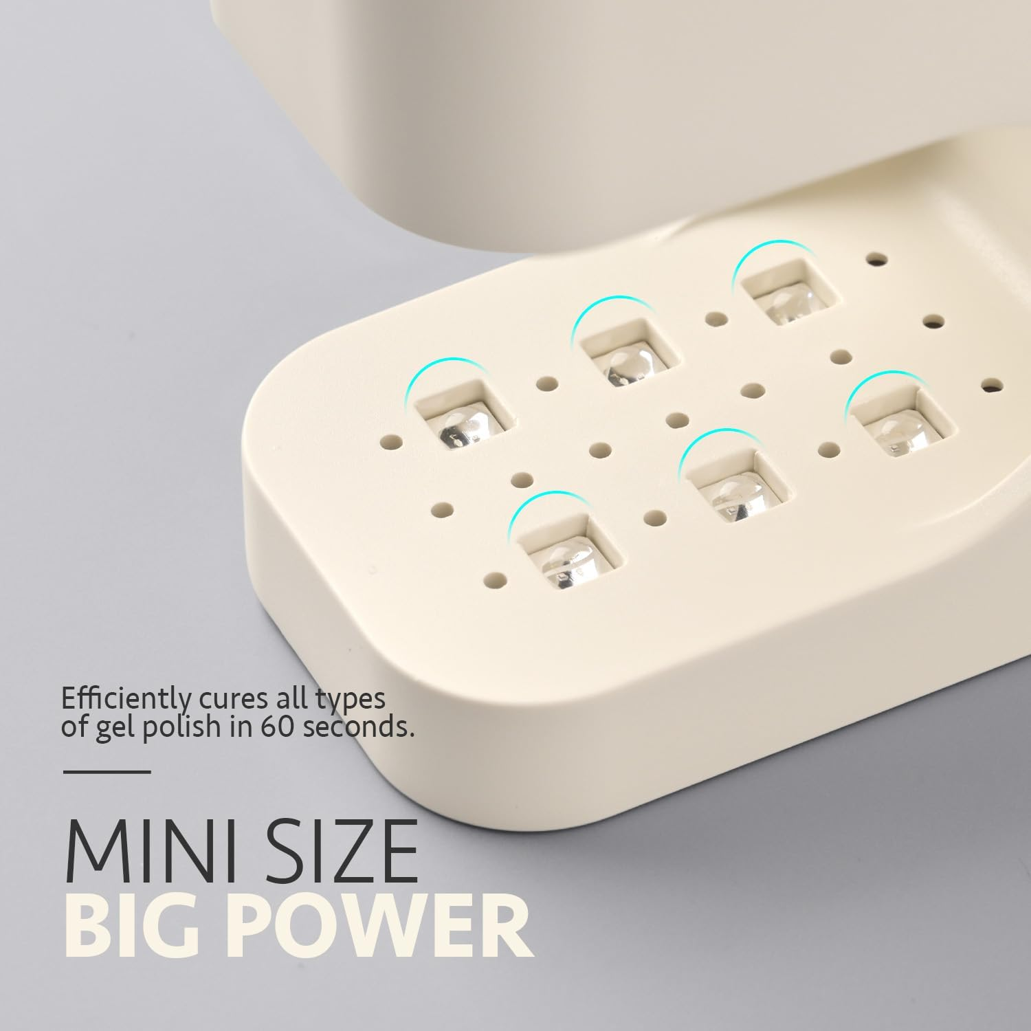 GAOY Mini UV Light for Gel Nails, Rechargeable LED Nail Lamp with 2 Timers, Cordless Portable UV Light for Fast Curing, Creamy White - Rechargeable-Rosy image number 3