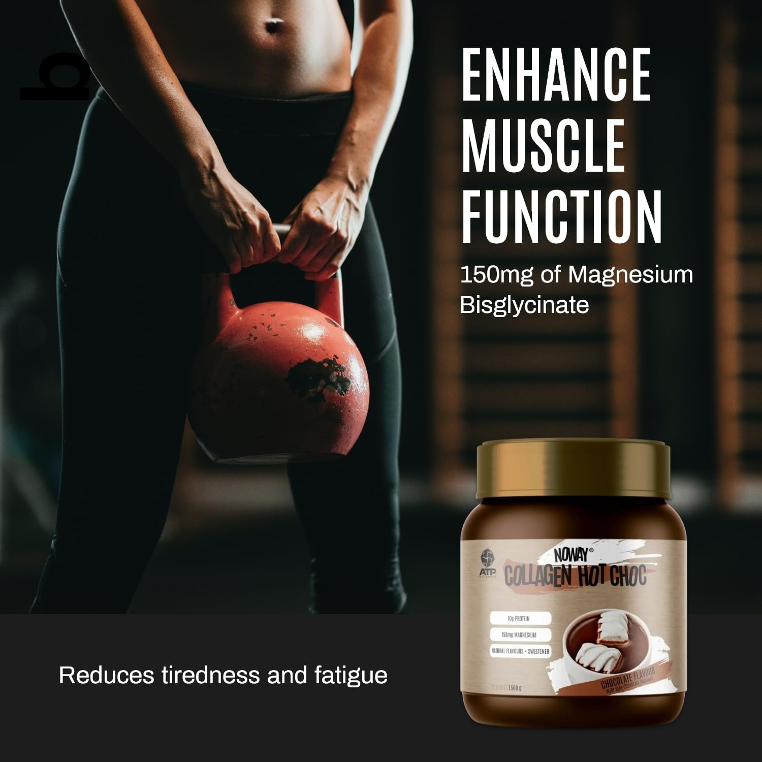 NOWAY Collagen Hot Chocolate Powder, No Sugar, Rich Chocolate Flavour with Collagen and Magnesium, Ideal for Anytime Indulgence, 500G image number 3