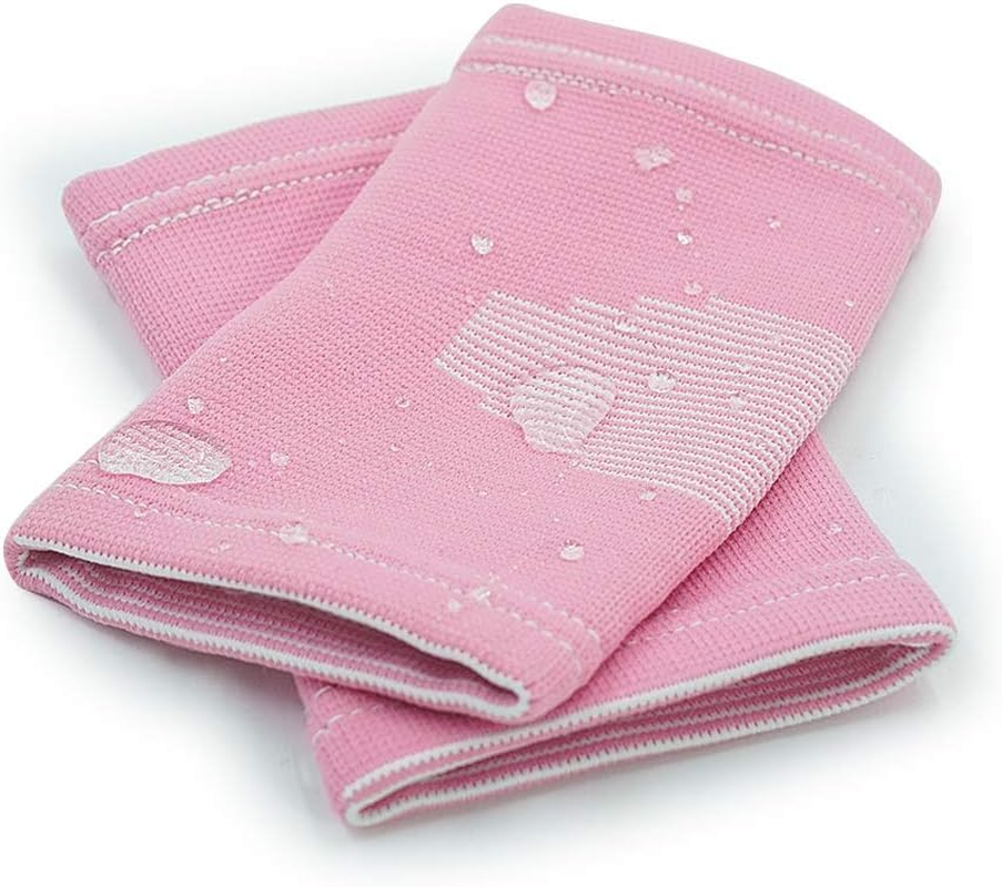 Compression Elbow Brace Support -Knit Arm Sleeves for Tennis Basketball Weightlifting Biking Arthritic (Pink, M) image number 1