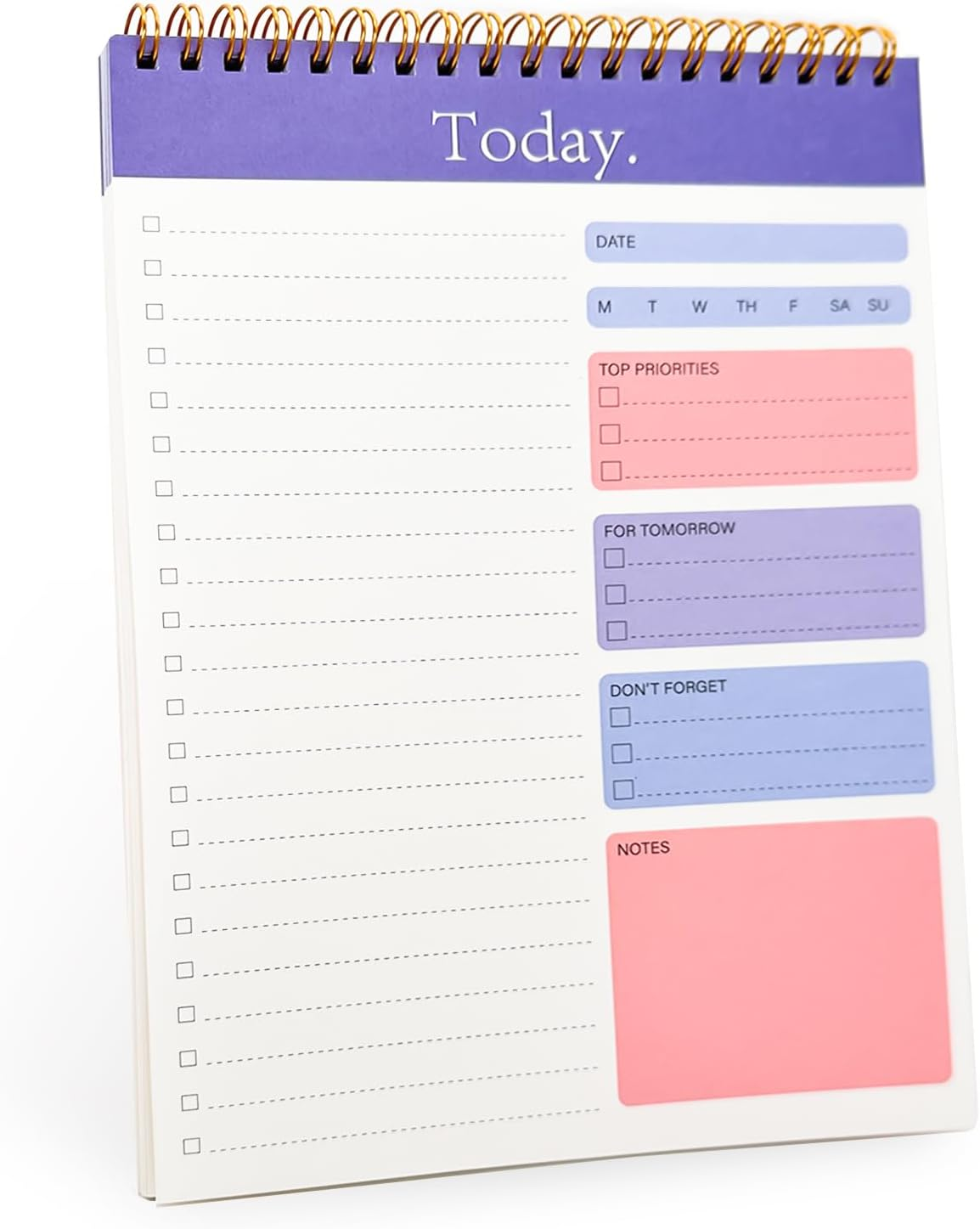 Ztowoto Daily Planner for Productivity52 Days Spiral to Do List Notebook，Undated Student Daily Planner 6.8 * 9.7Inch ，To Do List for Planning,Daily Goals,To Do List Pad(Purple) image number 6