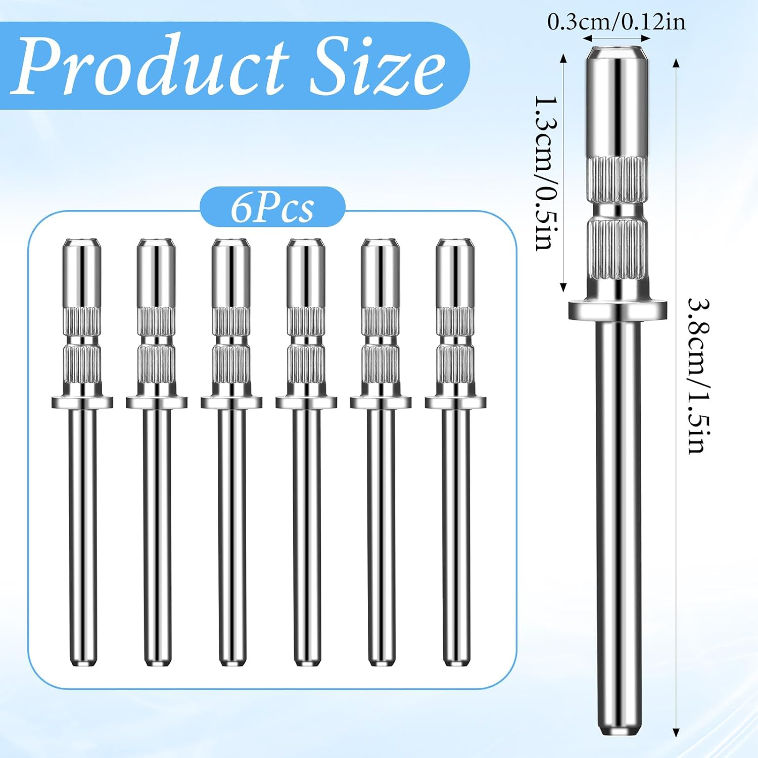 4 Pcs Small Mandrel Nail Bit, 3 Mm Mandrel Nail Drill Bit Sanding Bits for Nails Drill Sanding Band Nails Drills Bits for Electric File Sanders Manicure Pedicures Tool Home Salon (Sliver)